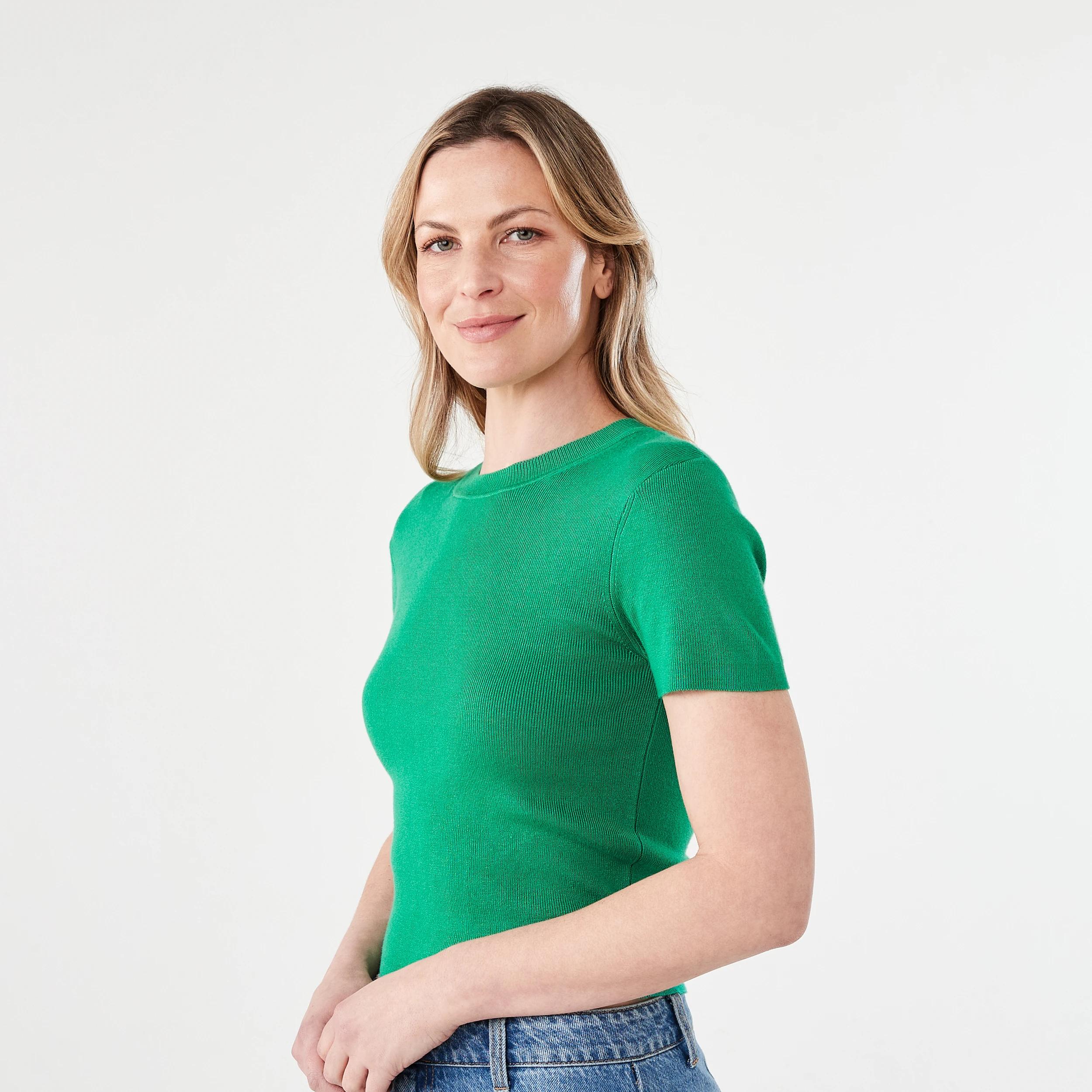 2 Short Sleeve True Knit Fitted T-shirt SIMPLY GREEN, 2 of 5
