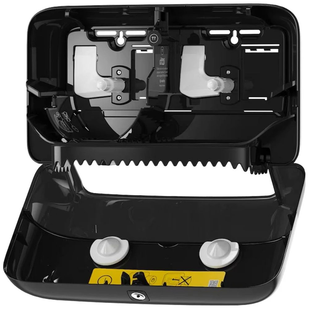 4 Tork Twin Mid-Size Toilet Roll Dispenser T7 Black, 4 of 5