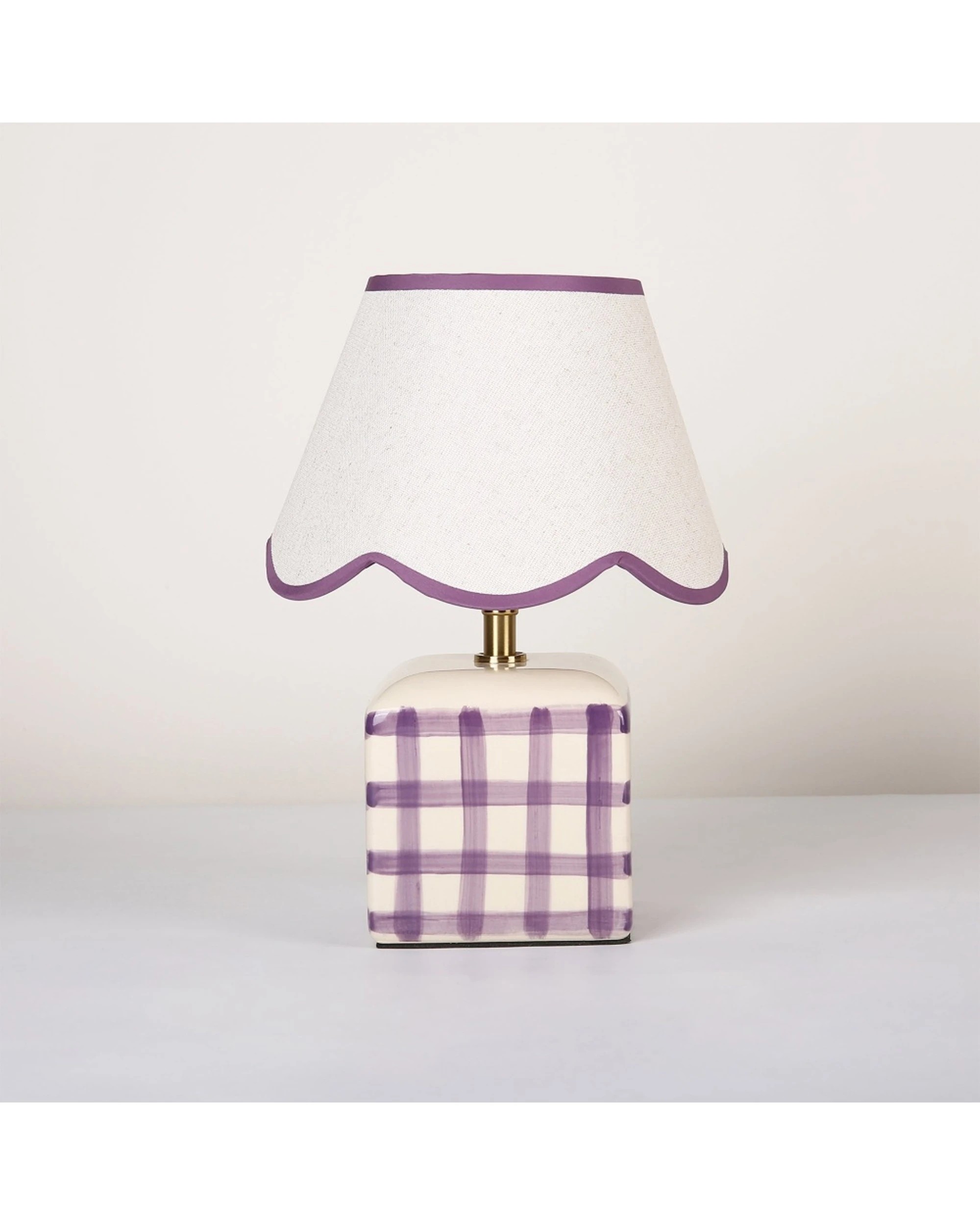 Lexi Lighting 2pc Romy Ceramic Table Lamp Set Checked - Purple - Kmart