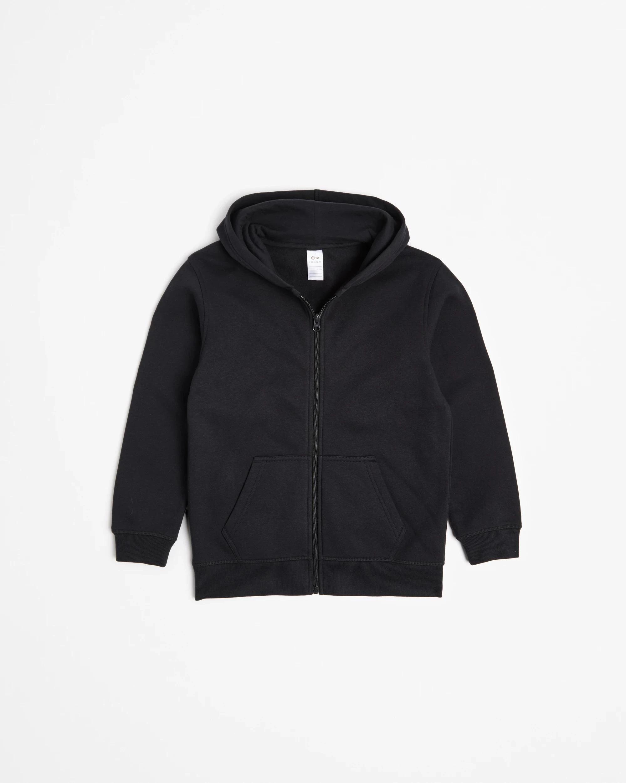 1 Target Australian Cotton Blend School Zip Through Fleece Jumper BLACK, 1 of 3