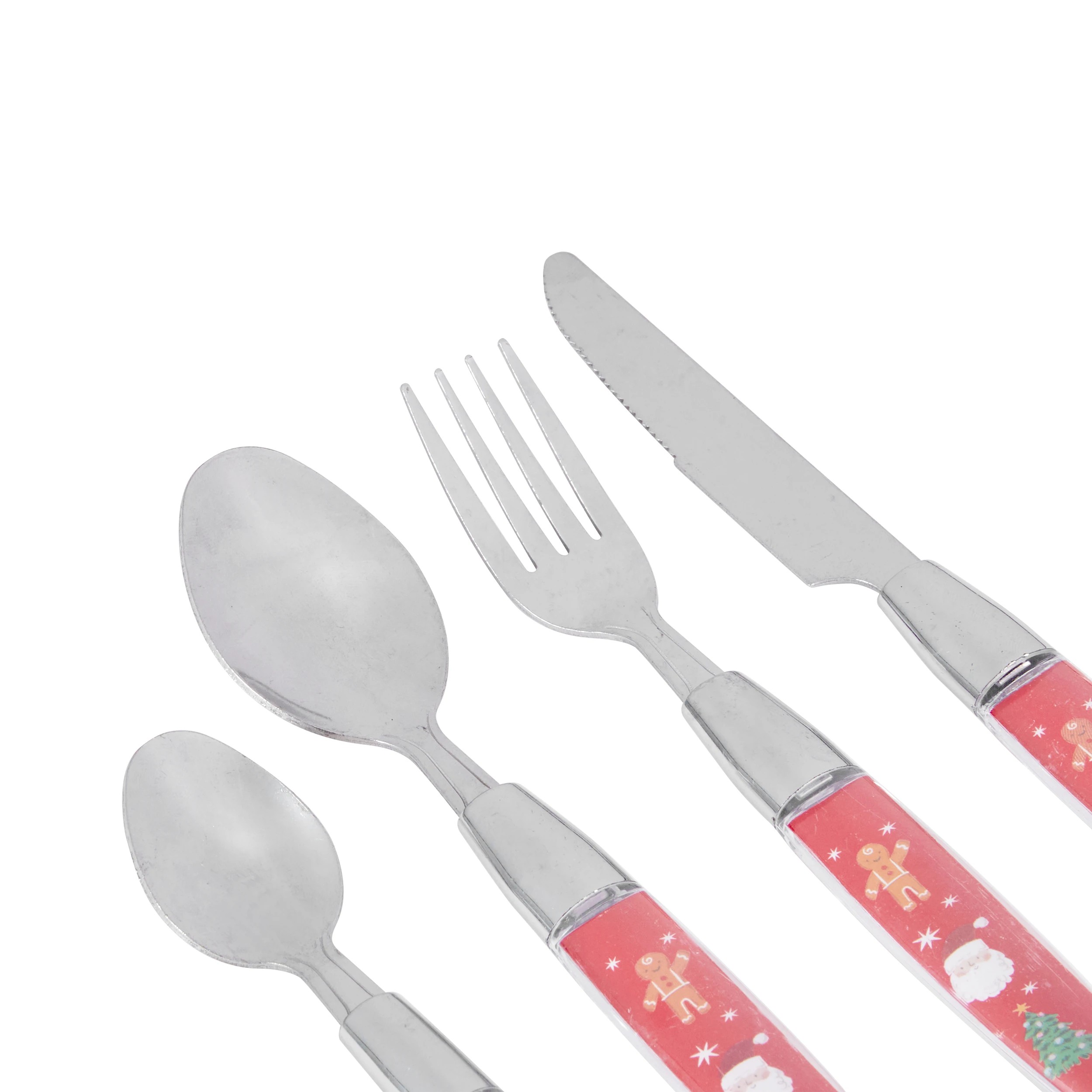 2 16 Piece Red Christmas Cutlery Set, 2 of 3
