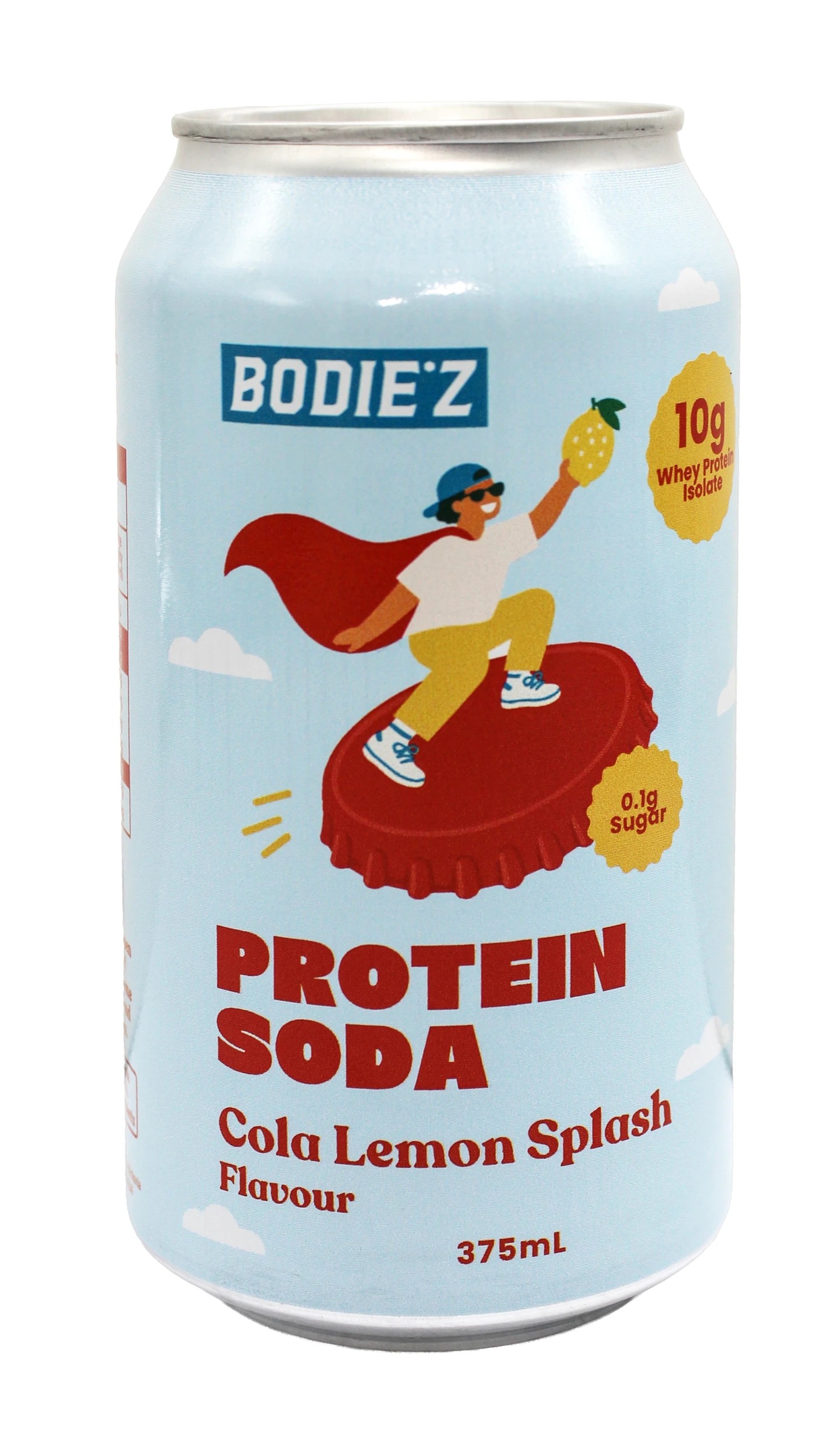 1 Bodiez Protein Cola Lemon Splash Flavour Drink 375ml, 1 of 3