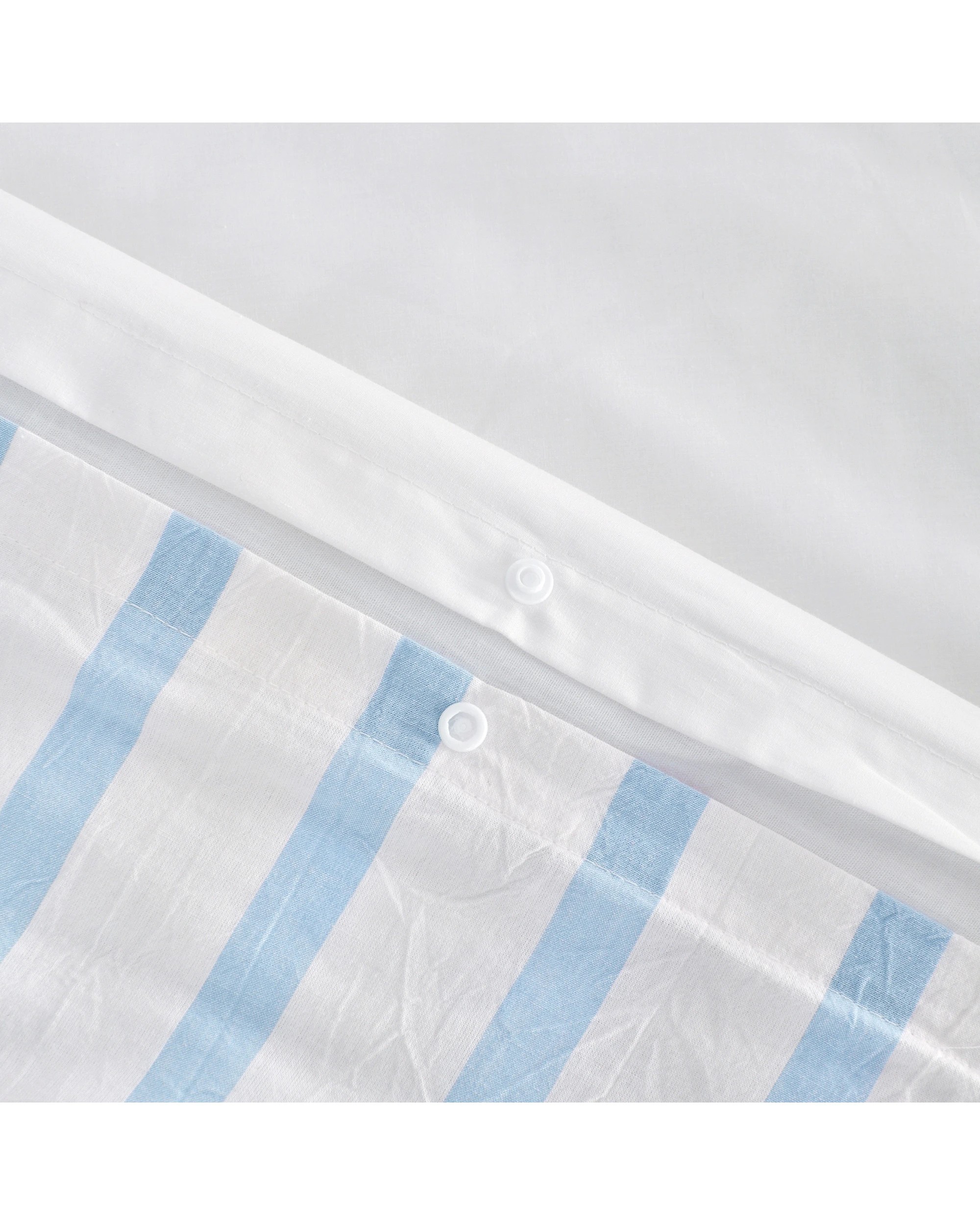4 Dreamaker Bask Yarn Dyed Washed Cotton Striped Quilt Cover Set - Double Bed - Sky, 4 of 7
