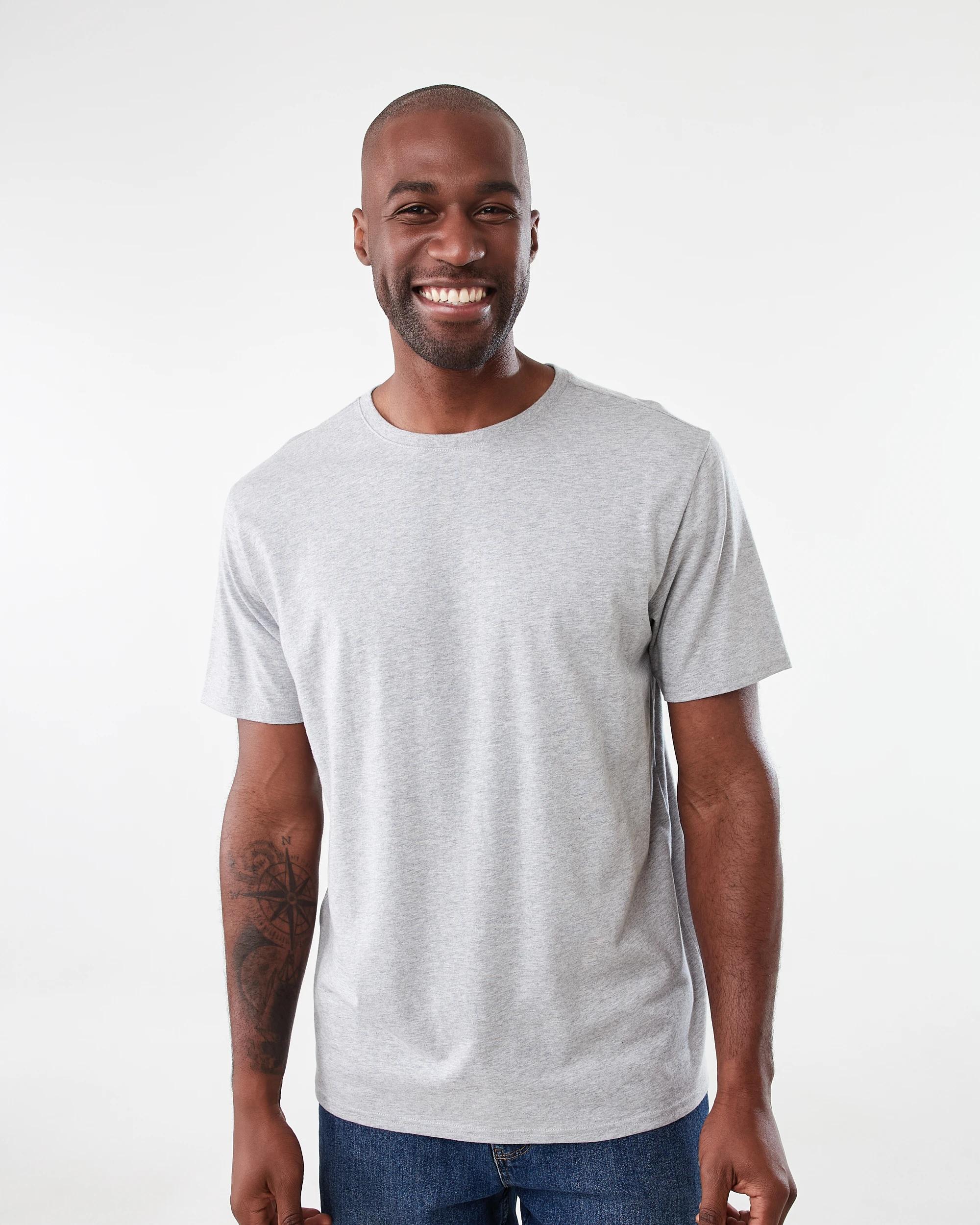 1 Plain Crew Neck T-shirt MARLE GREY, 1 of 5