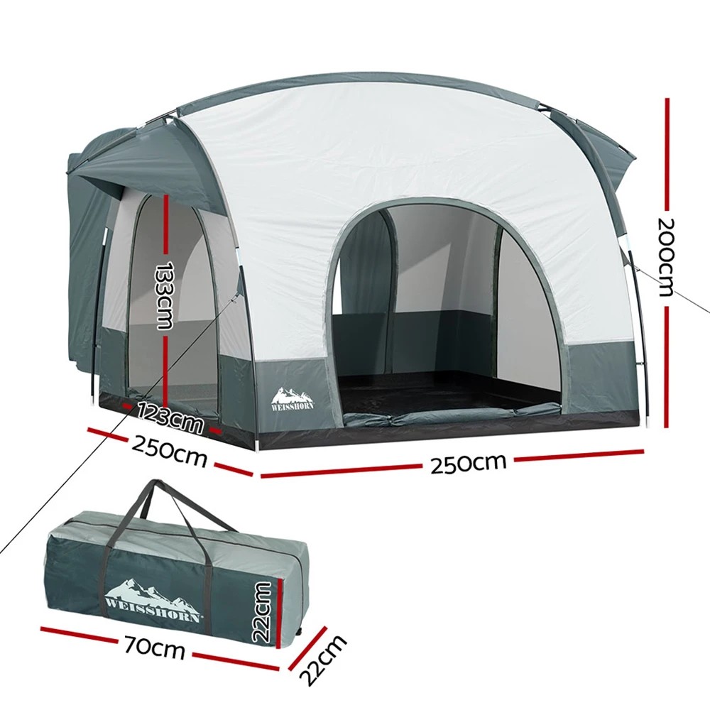 2 Weisshorn Camping Tent SUV Car Rear Extension Canopy Outdoor Portable Family - Grey, 2 of 6