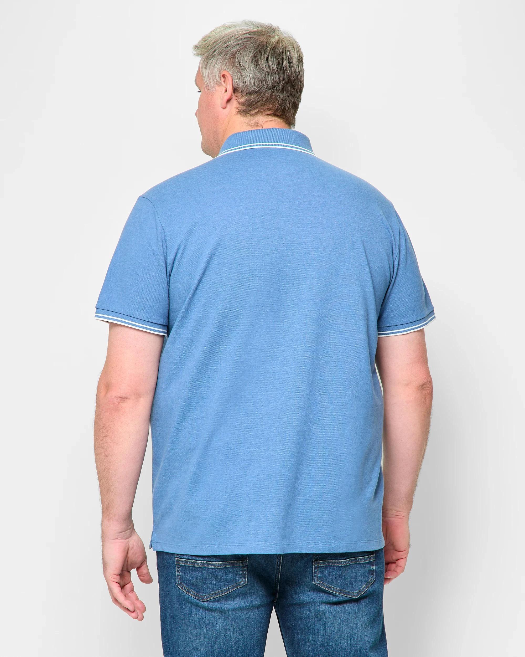 4 Target Man Plus Plus Size Australian Cotton Pique Polo T-Shirt BLUE, 4 of 5