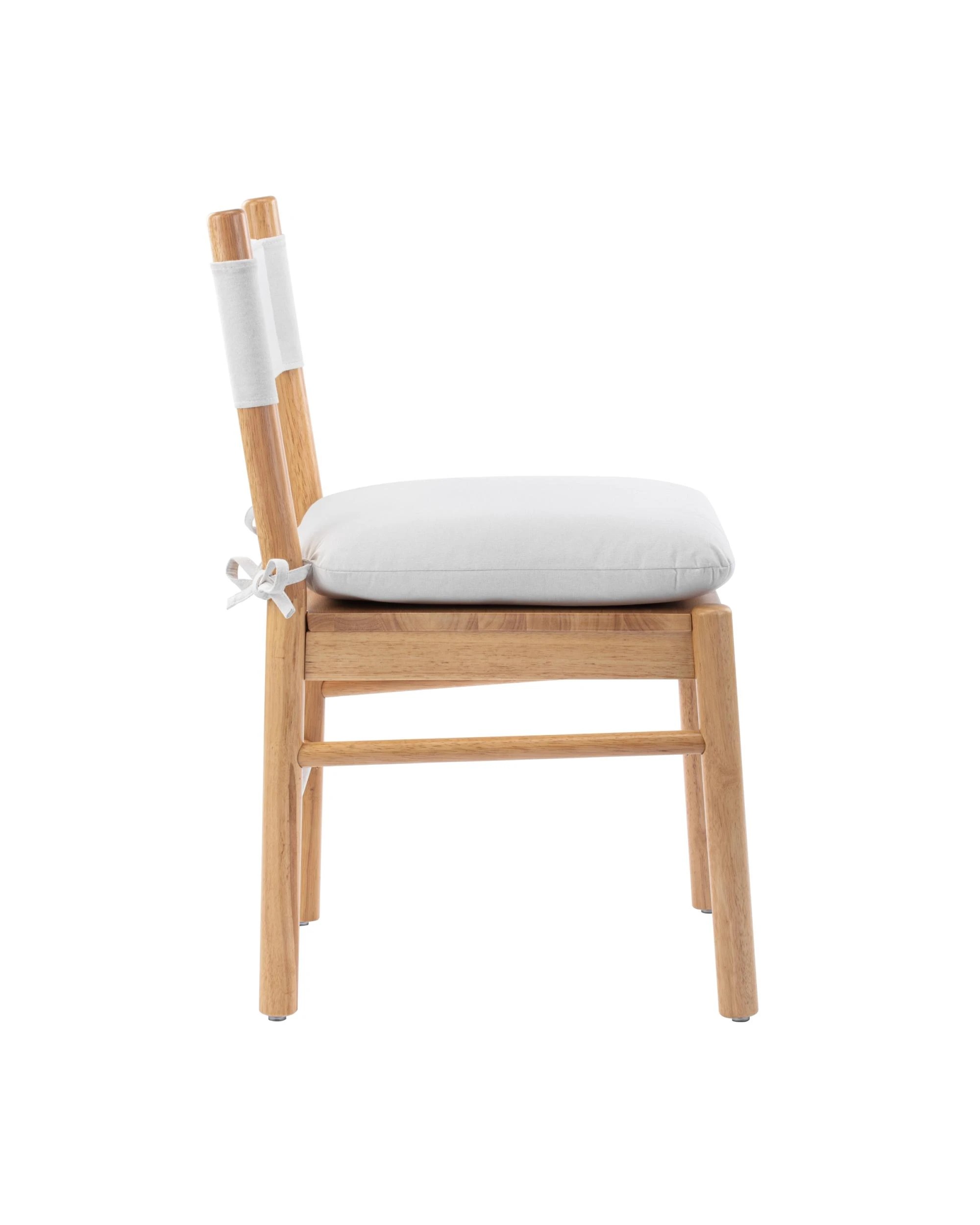 4 Kodu Dining Chairs with Cushion Rubberwood (set of 2) - Beige, 4 of 8