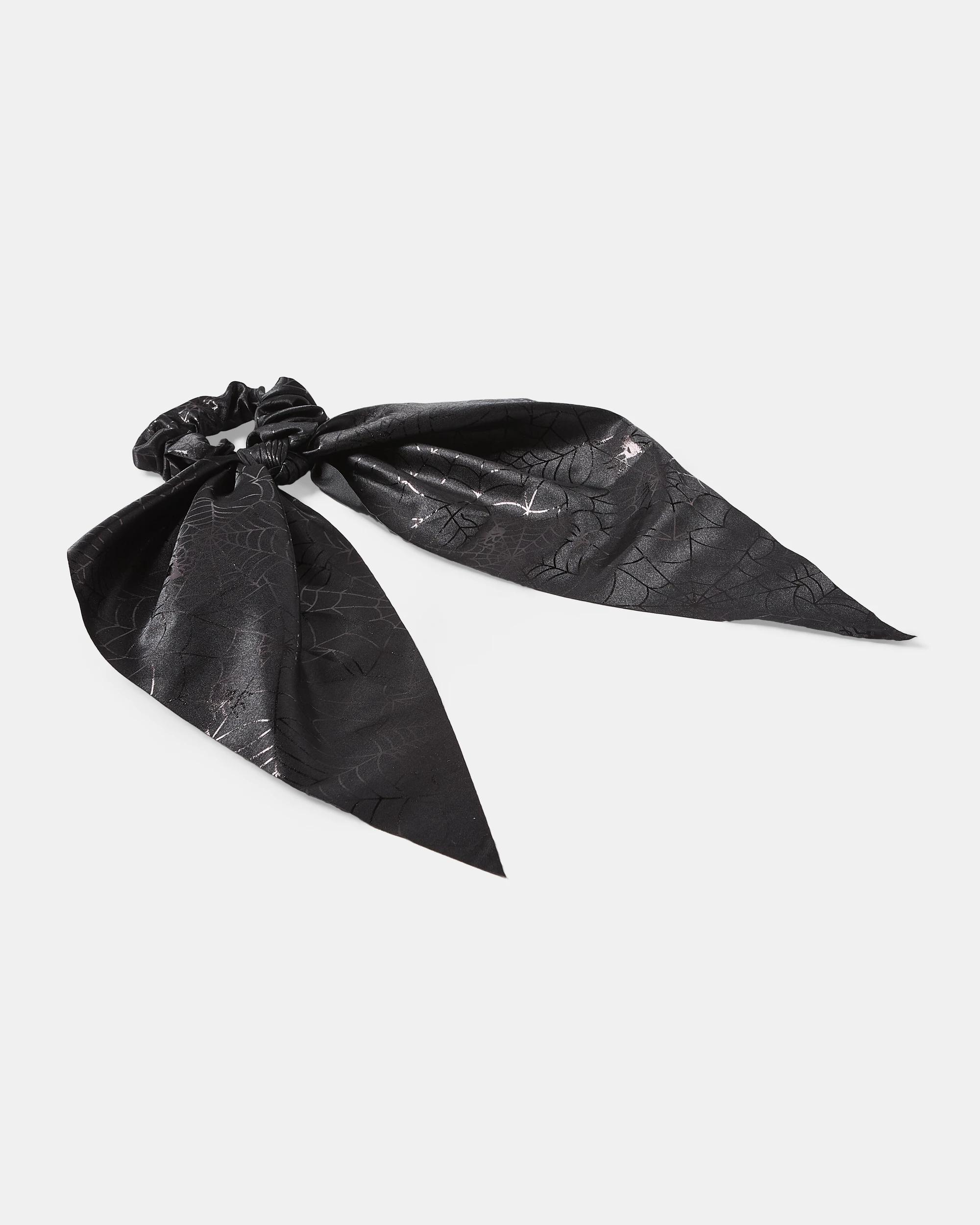 3 Halloween Cobweb Scrunchie - Black BLACK, 3 of 4