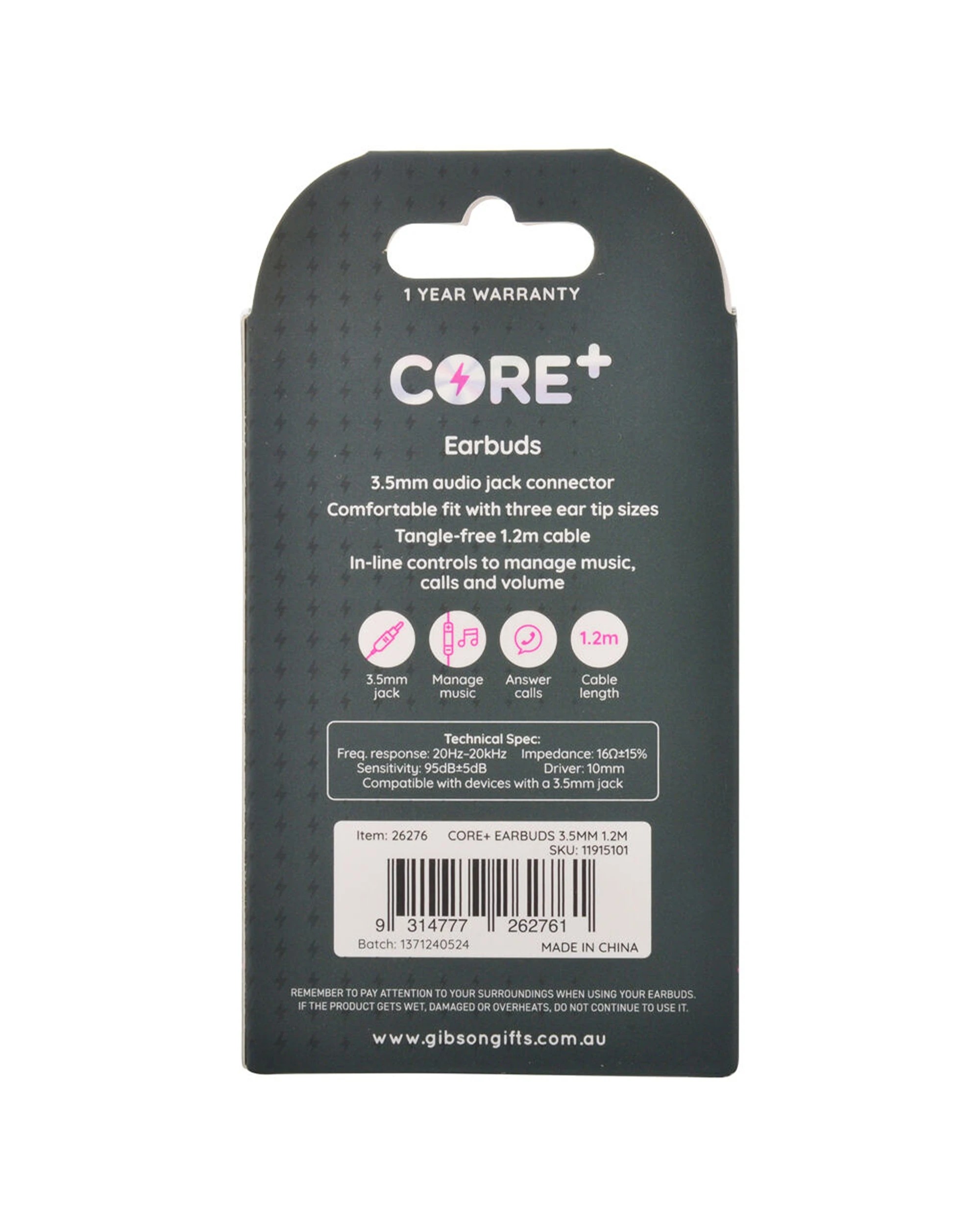 2 CORE 3.5mm Earphones Earbuds In-Ear Wired With Mic 1.2m Inline Controls
 - white, 2 of 3