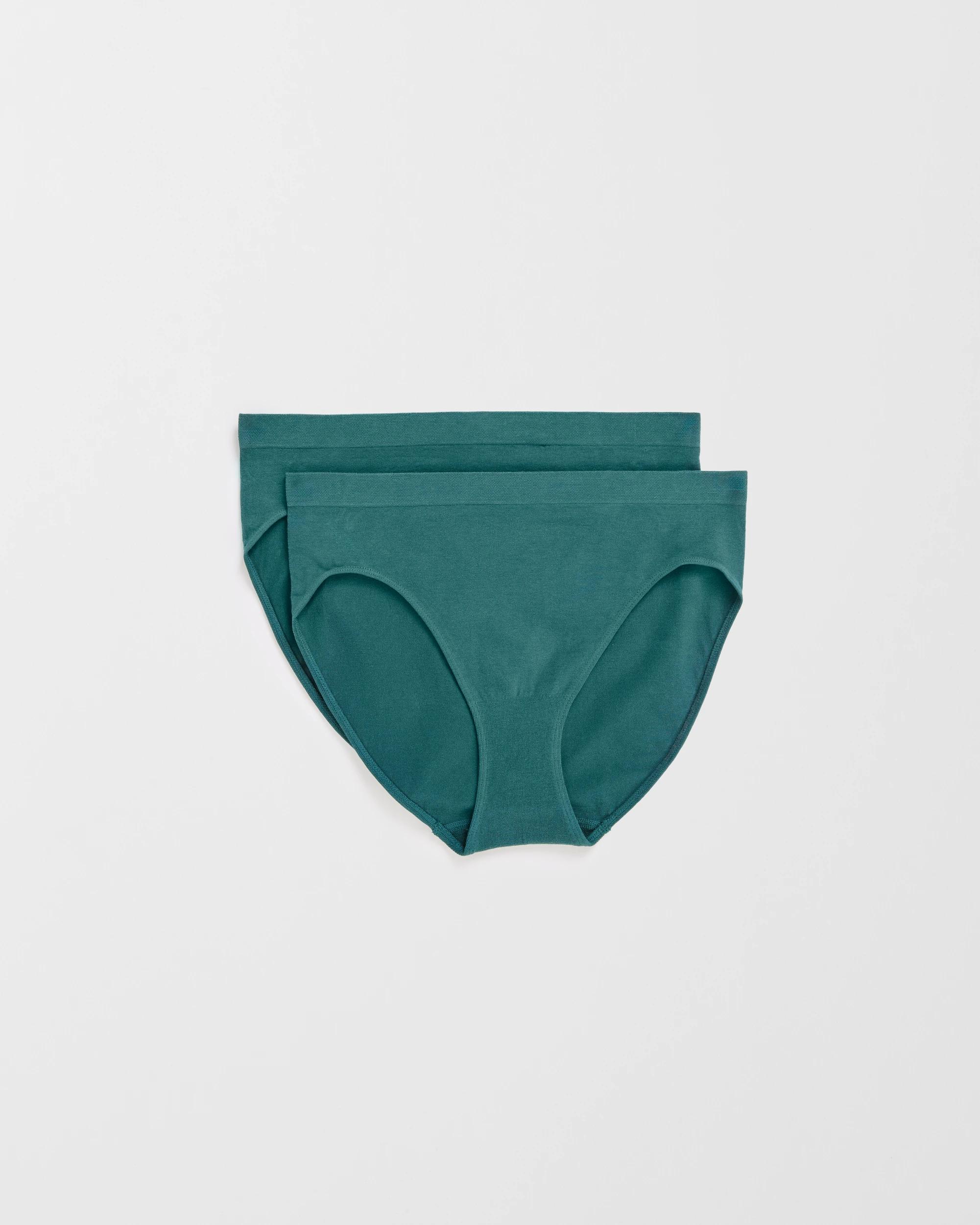 1 Target Australian Cotton Blend 2 Pack Seamfree High Cut Briefs DEEP TEAL, 1 of 5