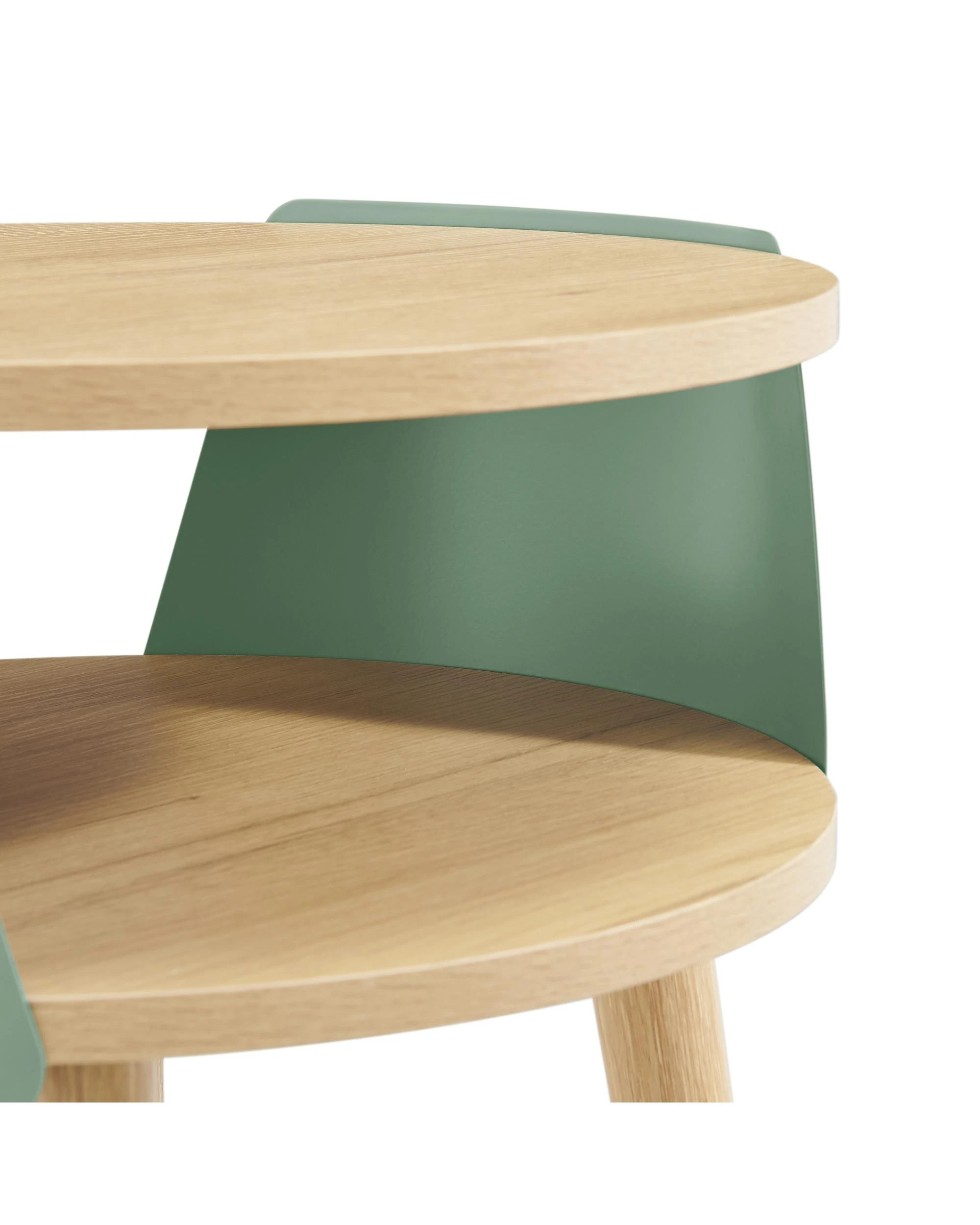 8 Kodu Side Table Bedside Shelf Round - Green, 8 of 9