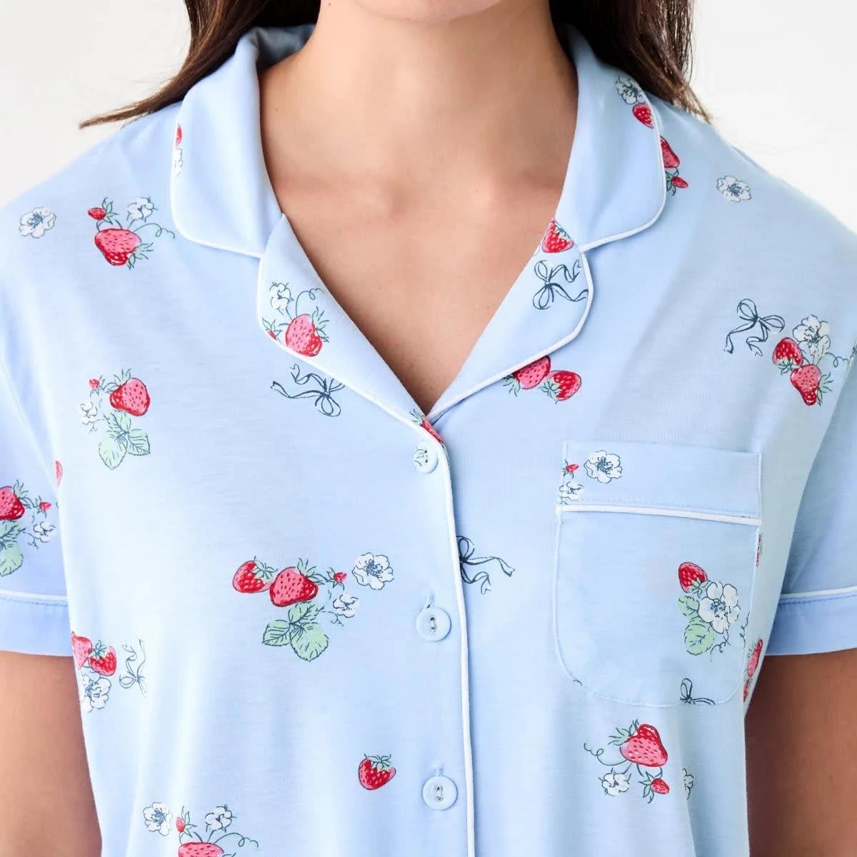 5 Short Sleeve Top and Shorts Comfort Pyjama Set HALO BERRY HALOGEN BLUE, 5 of 8