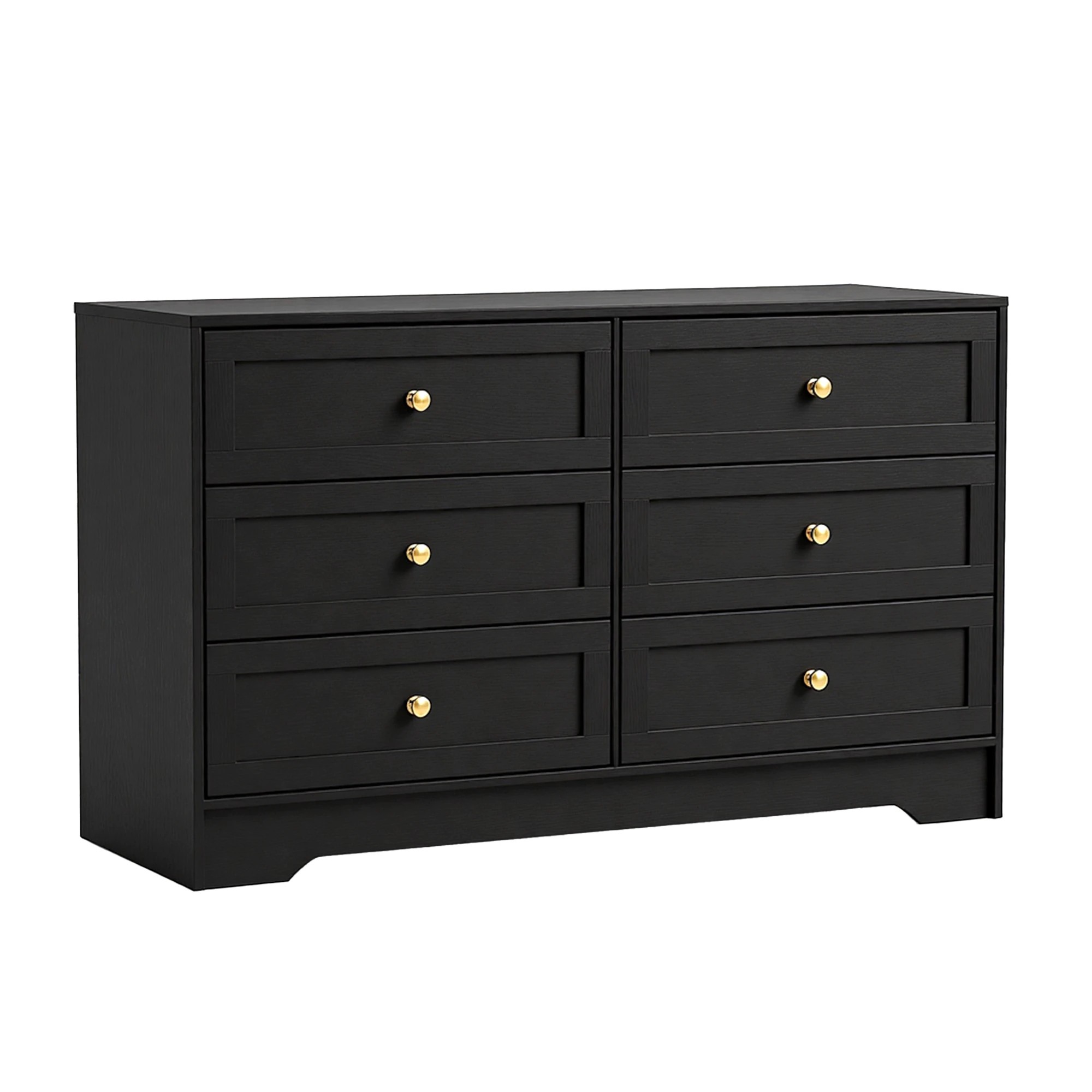 1 Artiss 6 Chest of Drawers Tallboy Cabinet - Black, 1 of 3
