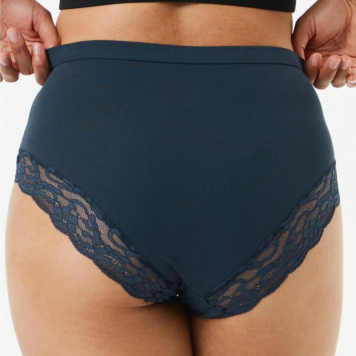7 3 Pack Cotton Stretch Lace Trim Full Briefs Tp Bp Dn, 7 of 9