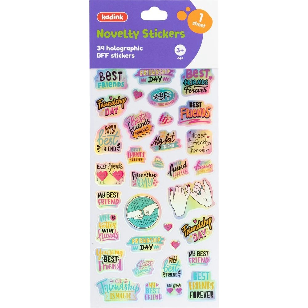 1 Kadink Holographic Sticker Sheet BFF Design, 1 of 1