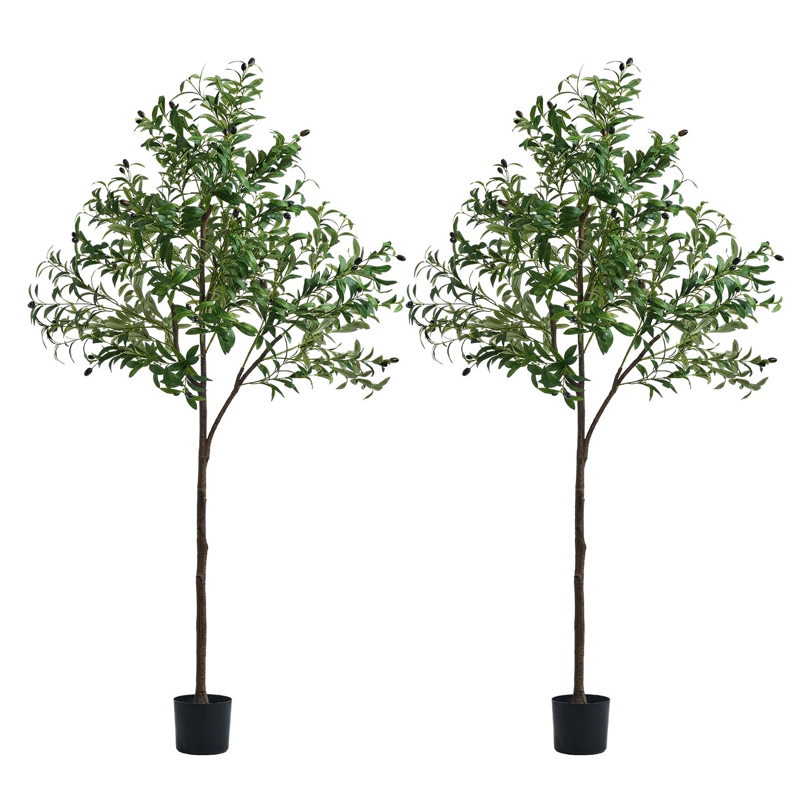 1 Livsip 2 Pack Artificial Olive Tree 180cm Faux Potted Plants - Green, 1 of 10