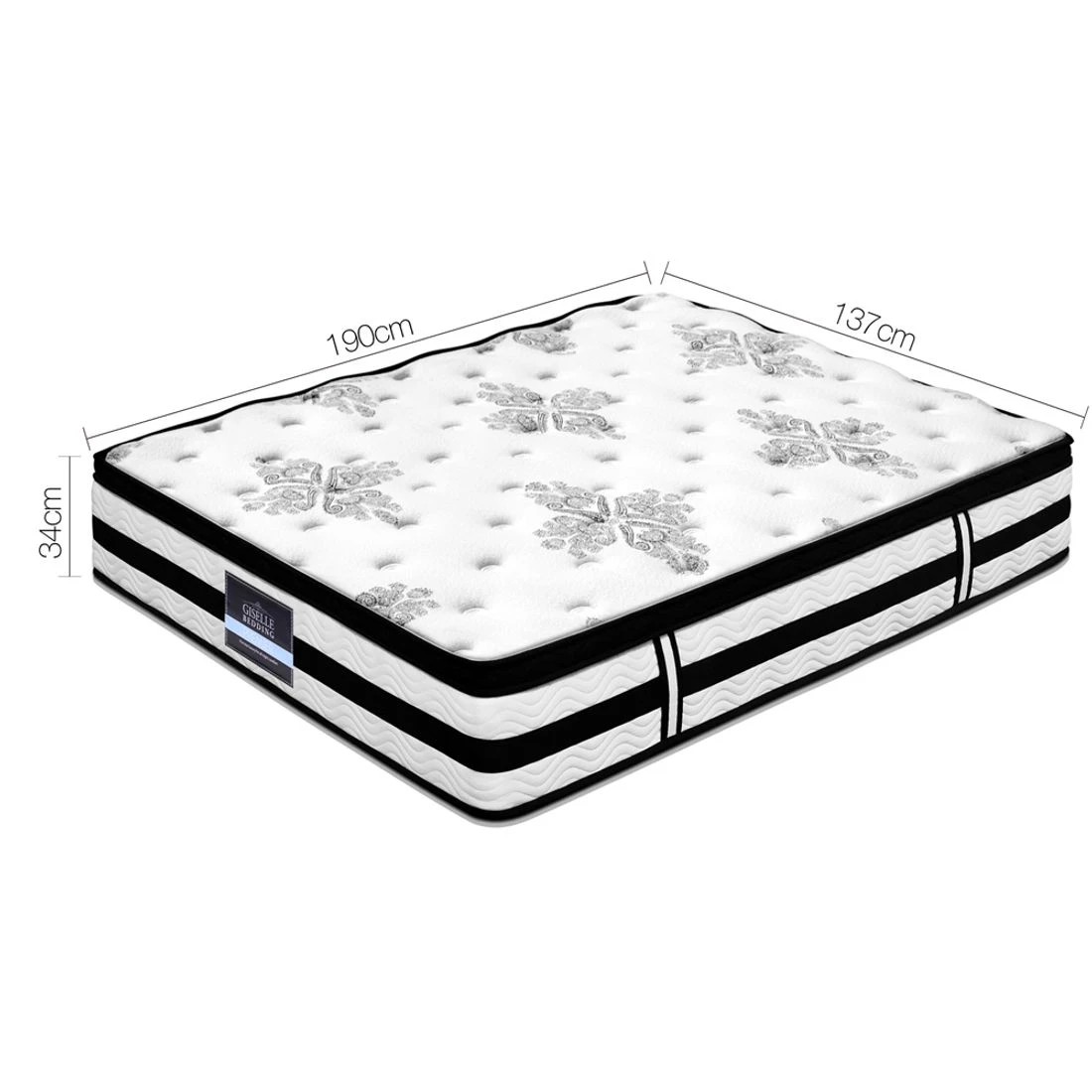 3 Giselle Bedding 34cm Mattress Euro Top Pocket Spring Double - Double Bed - Multi, 3 of 7