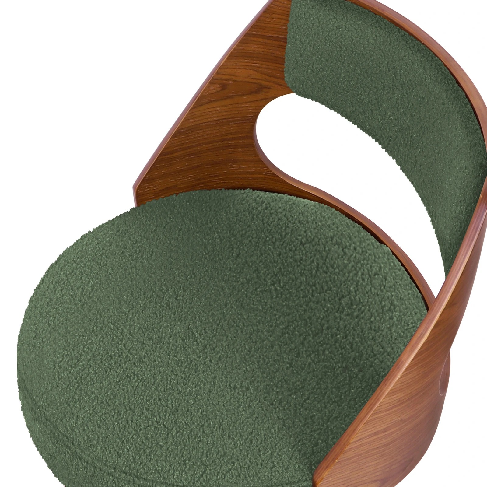 5 Alfordson 2x Swivel Bar Stools 65cm Kitchen Wooden Dining Chair Boucle - Green, 5 of 10