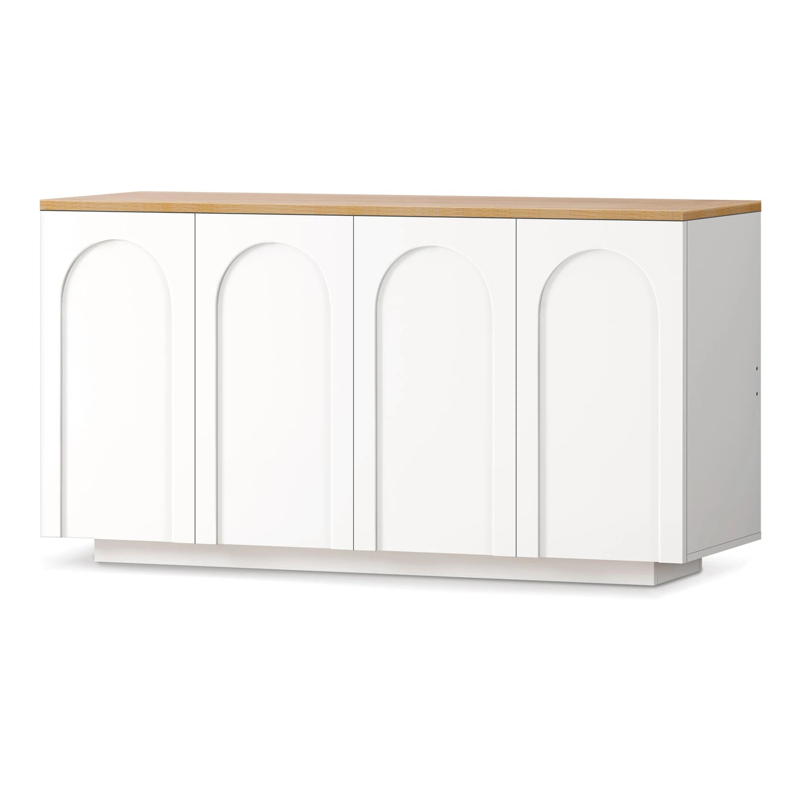 1 Alfordson Buffet Sideboard Storage Cabinet Kitchen Pantry Cupboard Doors Shelves - White, 1 of 10