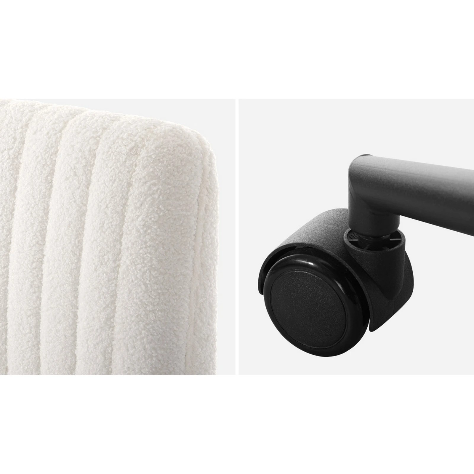 6 Oikiture Armless Office Desk Chair Sherpa
 - White, 6 of 10