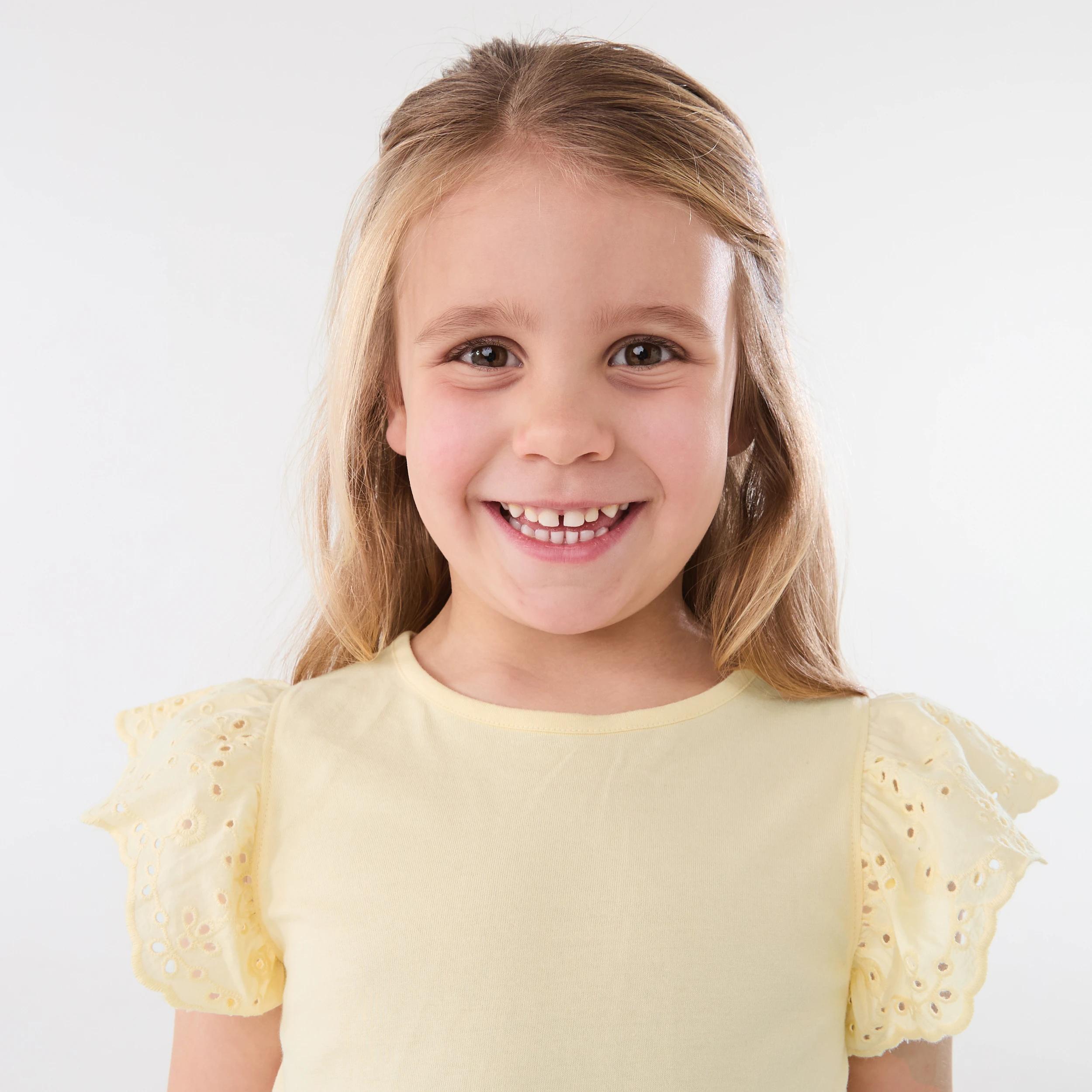 3 Broderie Frill Sleeve T-shirt Ylw Butter, 3 of 6