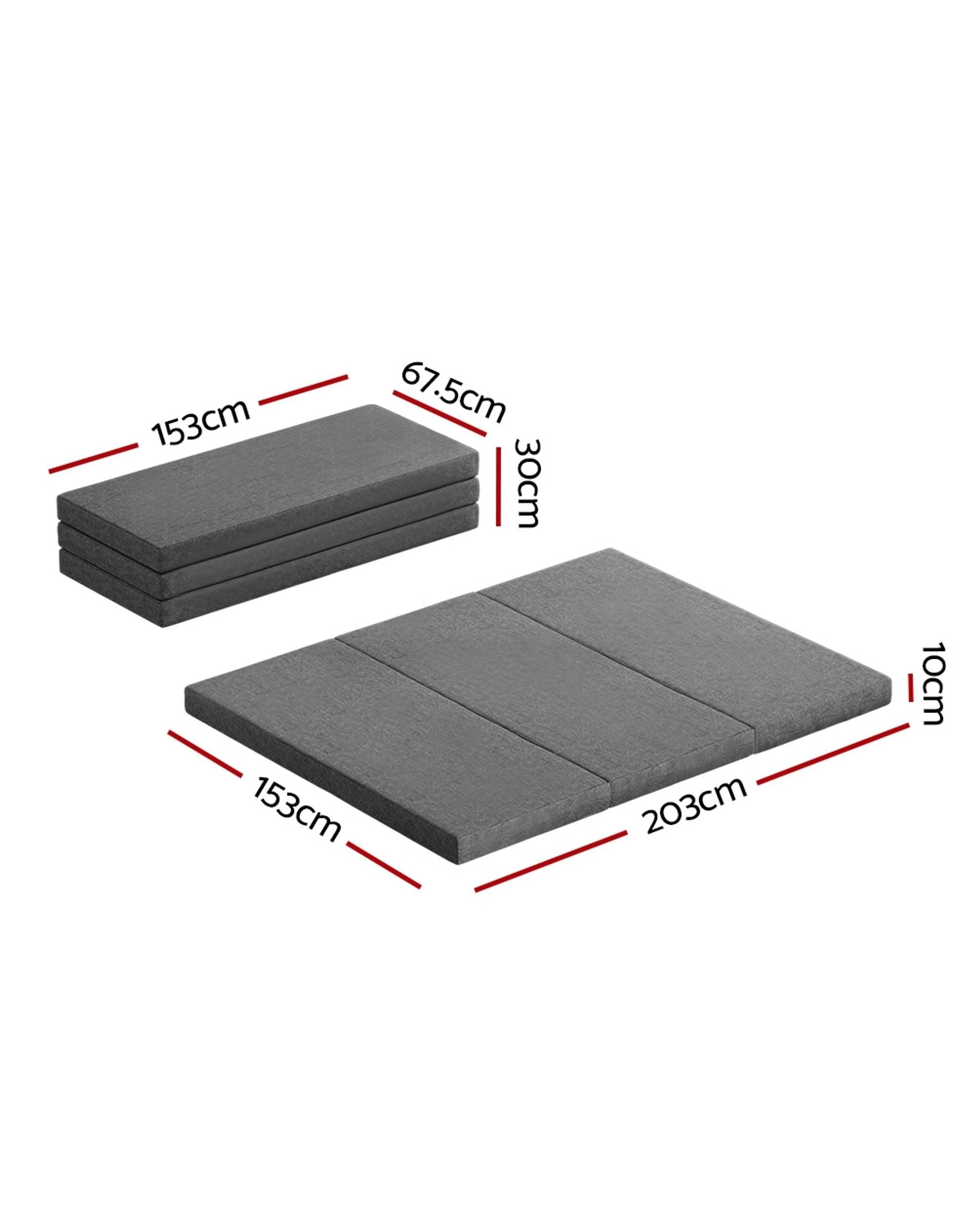 2 Giselle Bedding Foldable Mattress Folding Foam Queen
 - Grey, 2 of 3