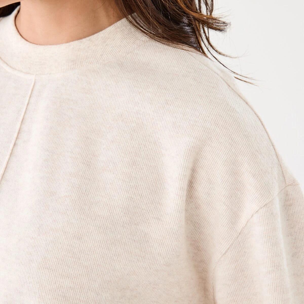 5 Long Sleeve Brushed Seam Detail Top Soft Bge, 5 of 6