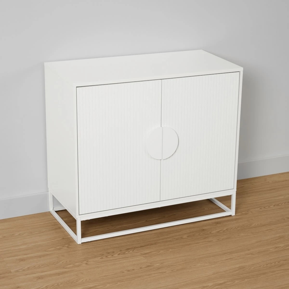 4 Stevie Ribbed Cabinet - White, 4 of 9
