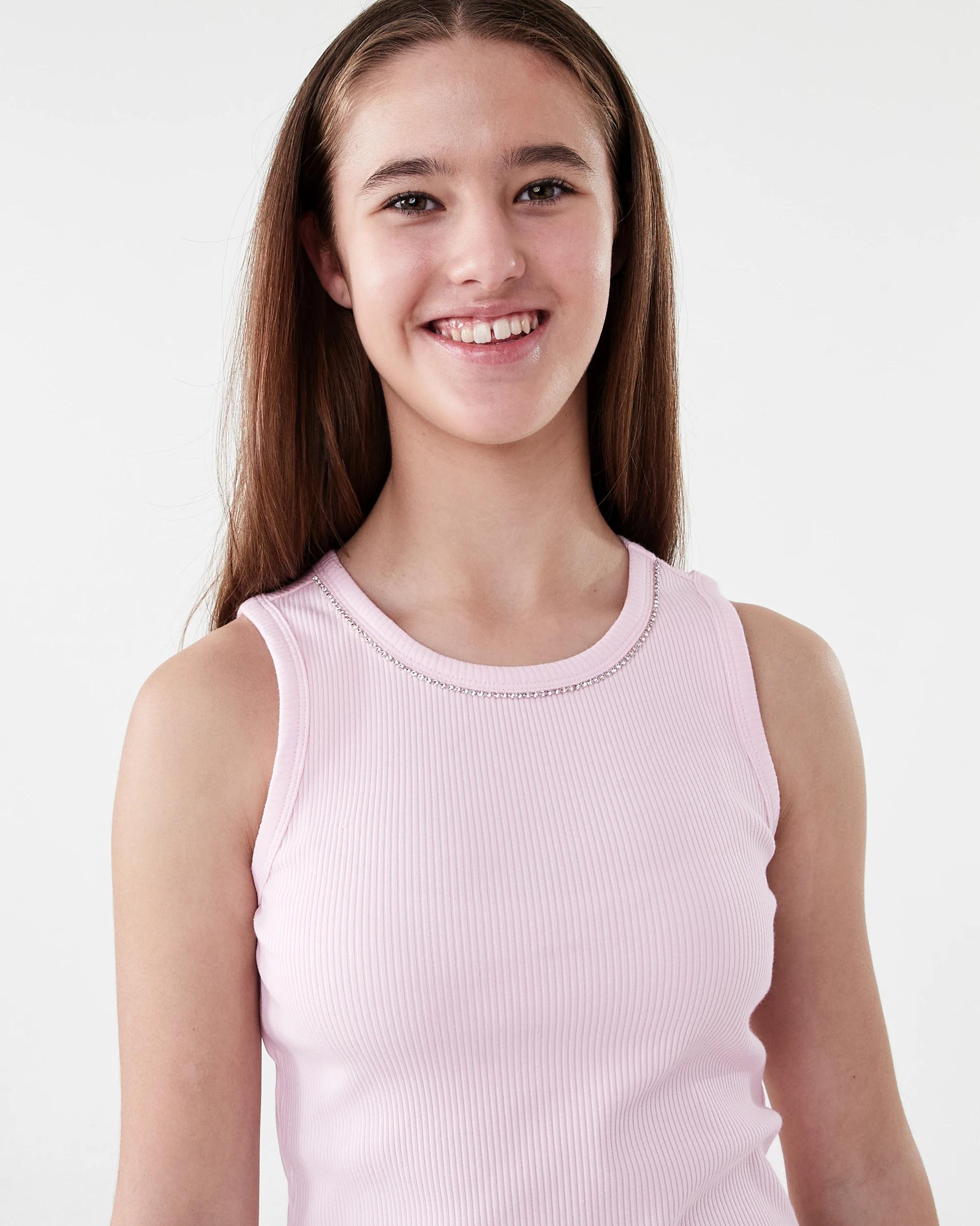 3 Rib Tank with Sequin Detail Bllet Pink, 3 of 6