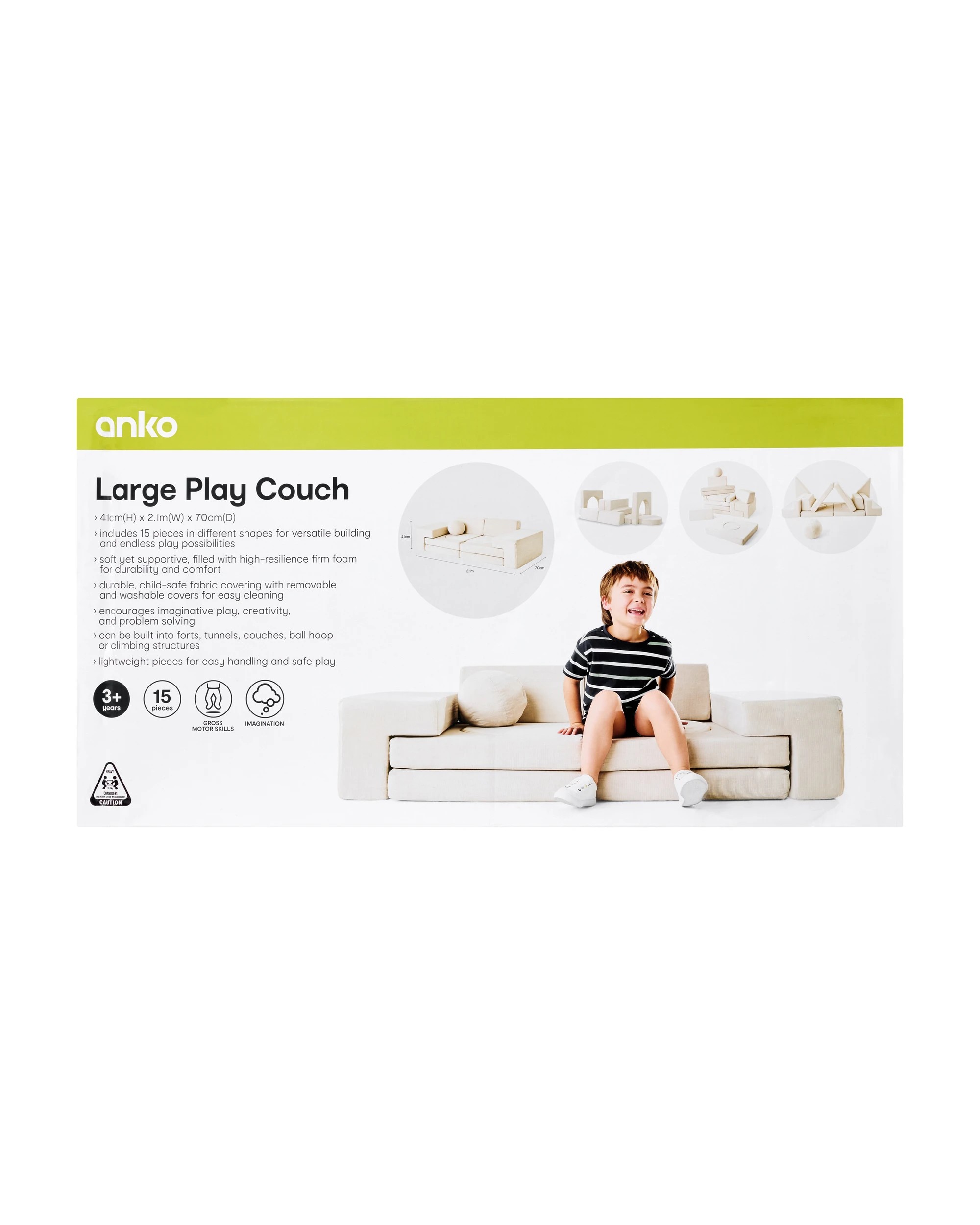 10 15 Piece Large Play Couch - Sand, 10 of 10