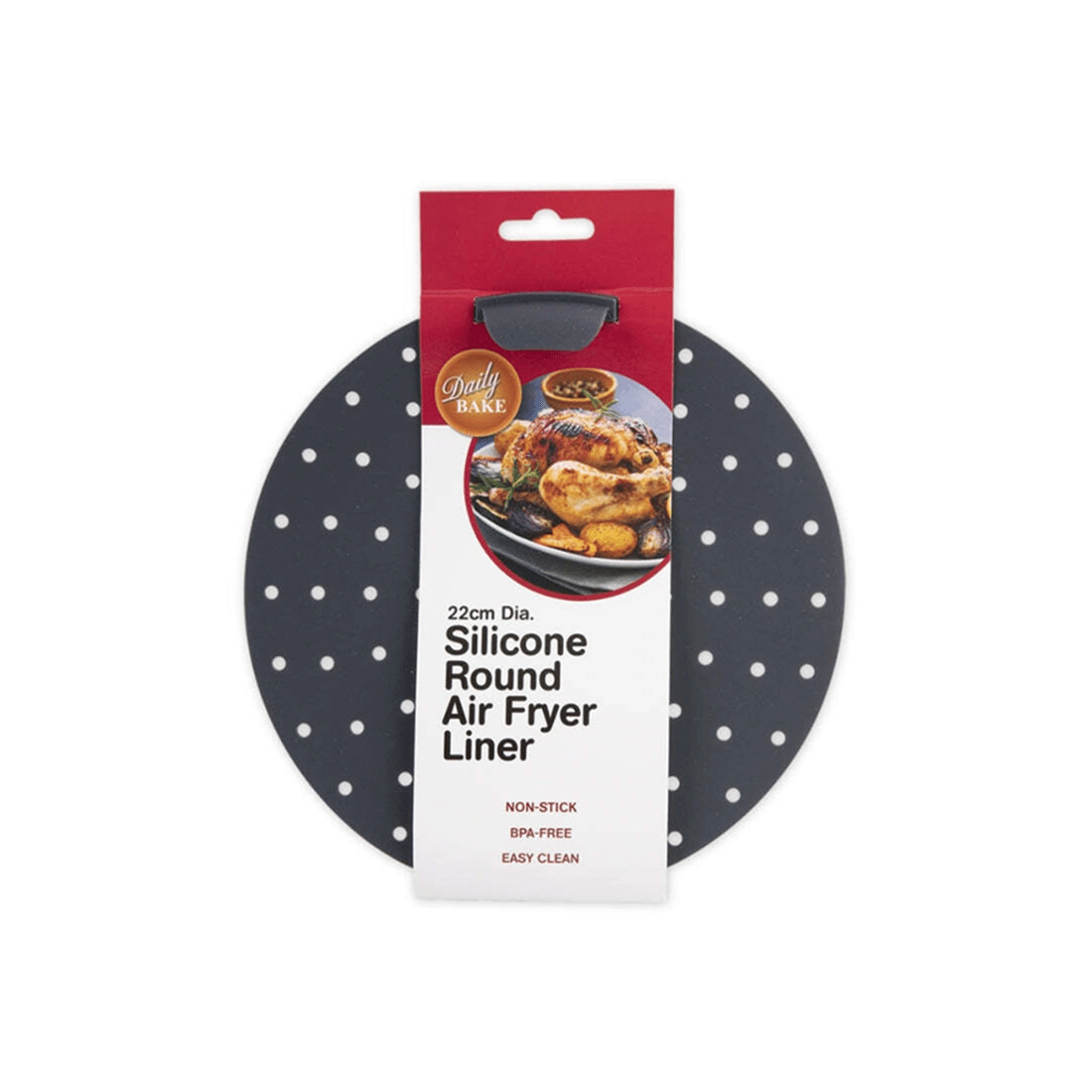 1 Daily Bake Reusable 22cm Non-stick Silicone Air Fryer Liner Round Heat Resistant
 - Grey, 1 of 4