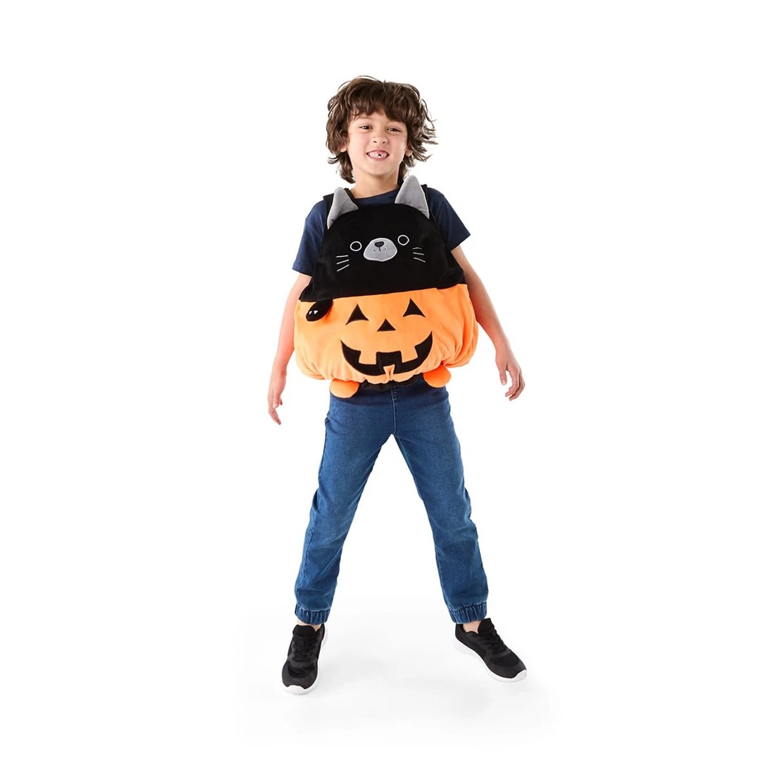 2 Squishy Vest Pumpkin Cat Costume - Ages 4+, 2 of 10