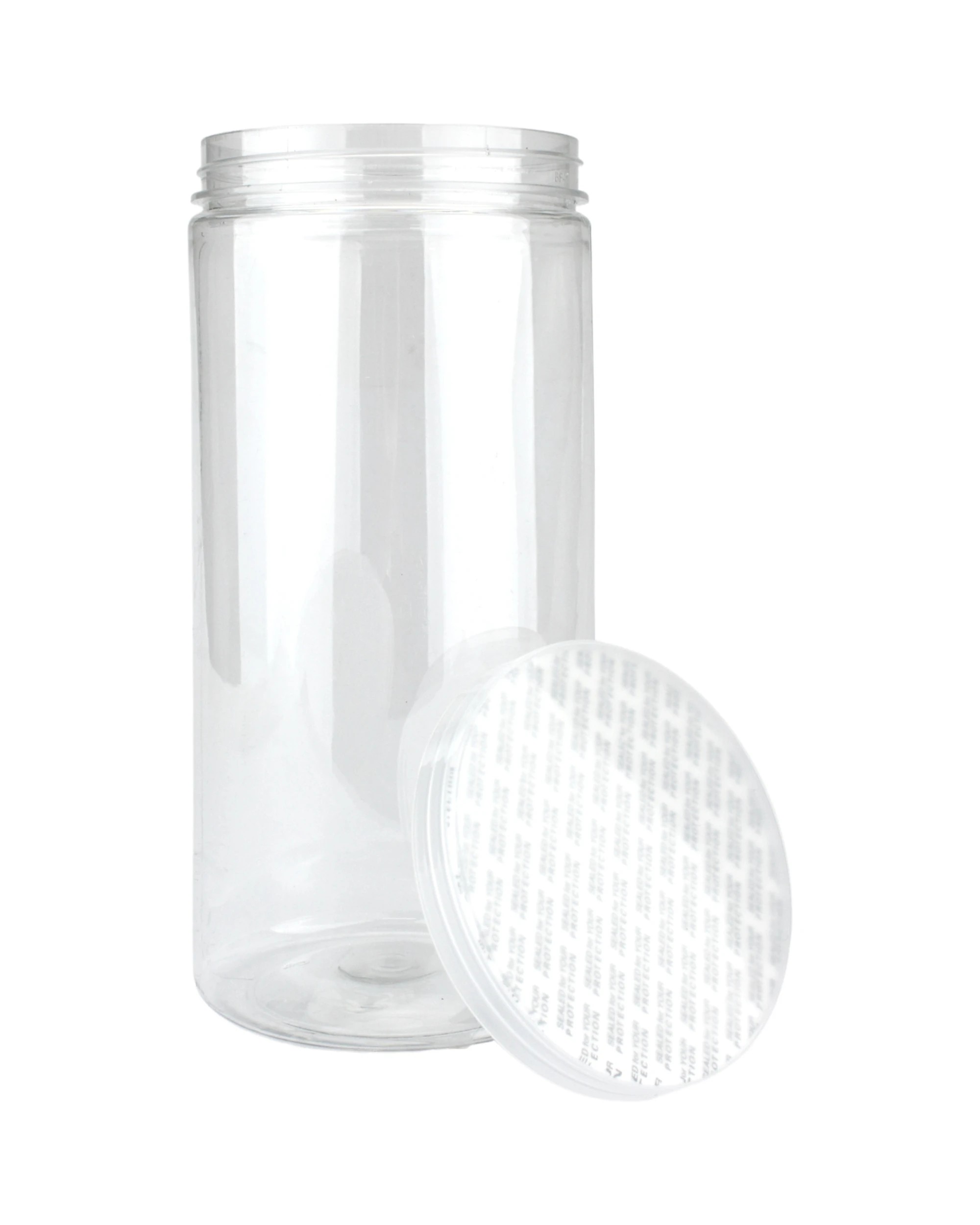1 Partyrama Clear Plastic Round Screw Top Jar 935ml, 1 of 3