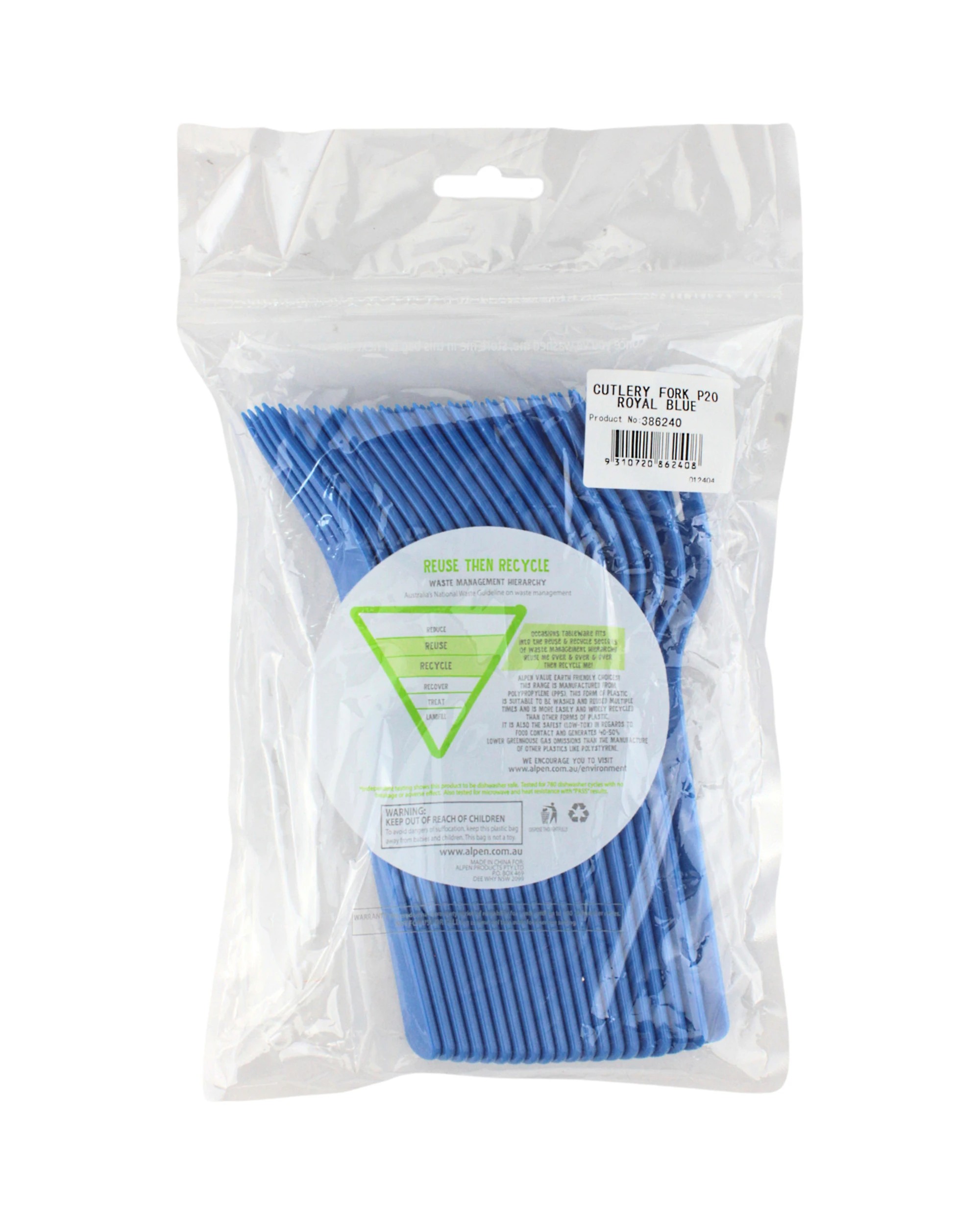 3 Alpen Reusable Forks Pack of 20 - Fashion Royal Blue - Royal Blue, 3 of 3