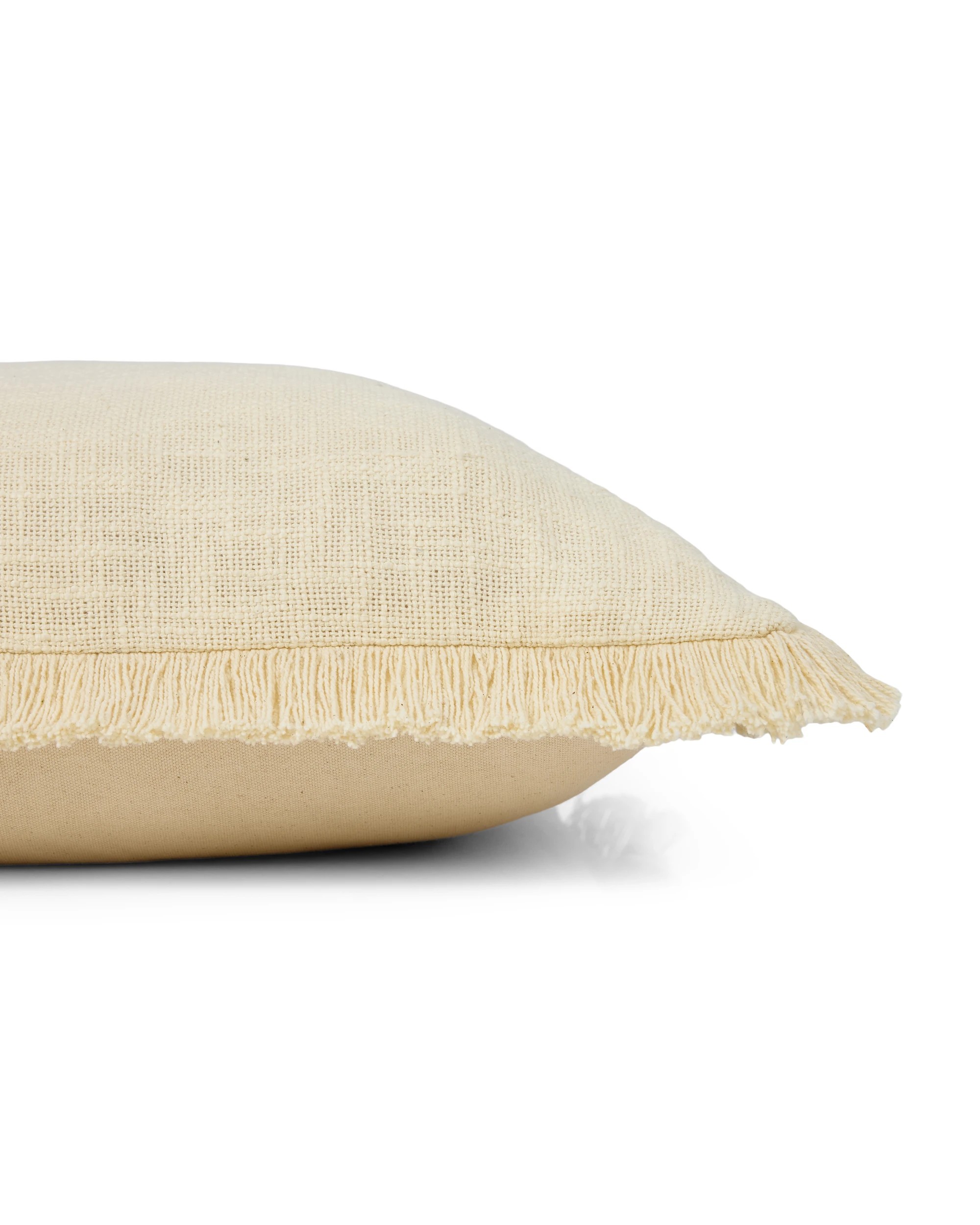 2 50cm Fringed Cushion - Butter, 2 of 4