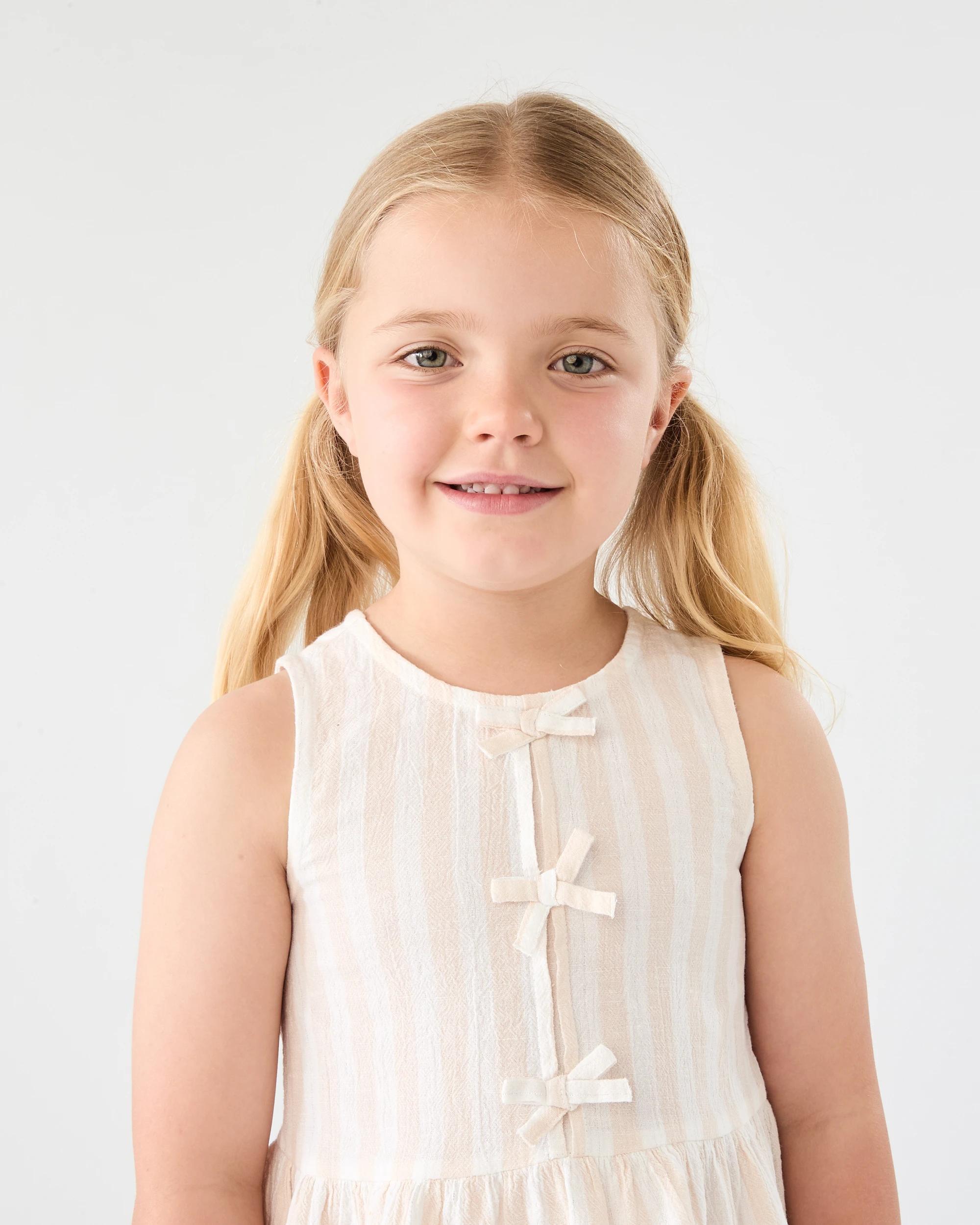 3 Tie Front Frill Top Bge Stripe, 3 of 6