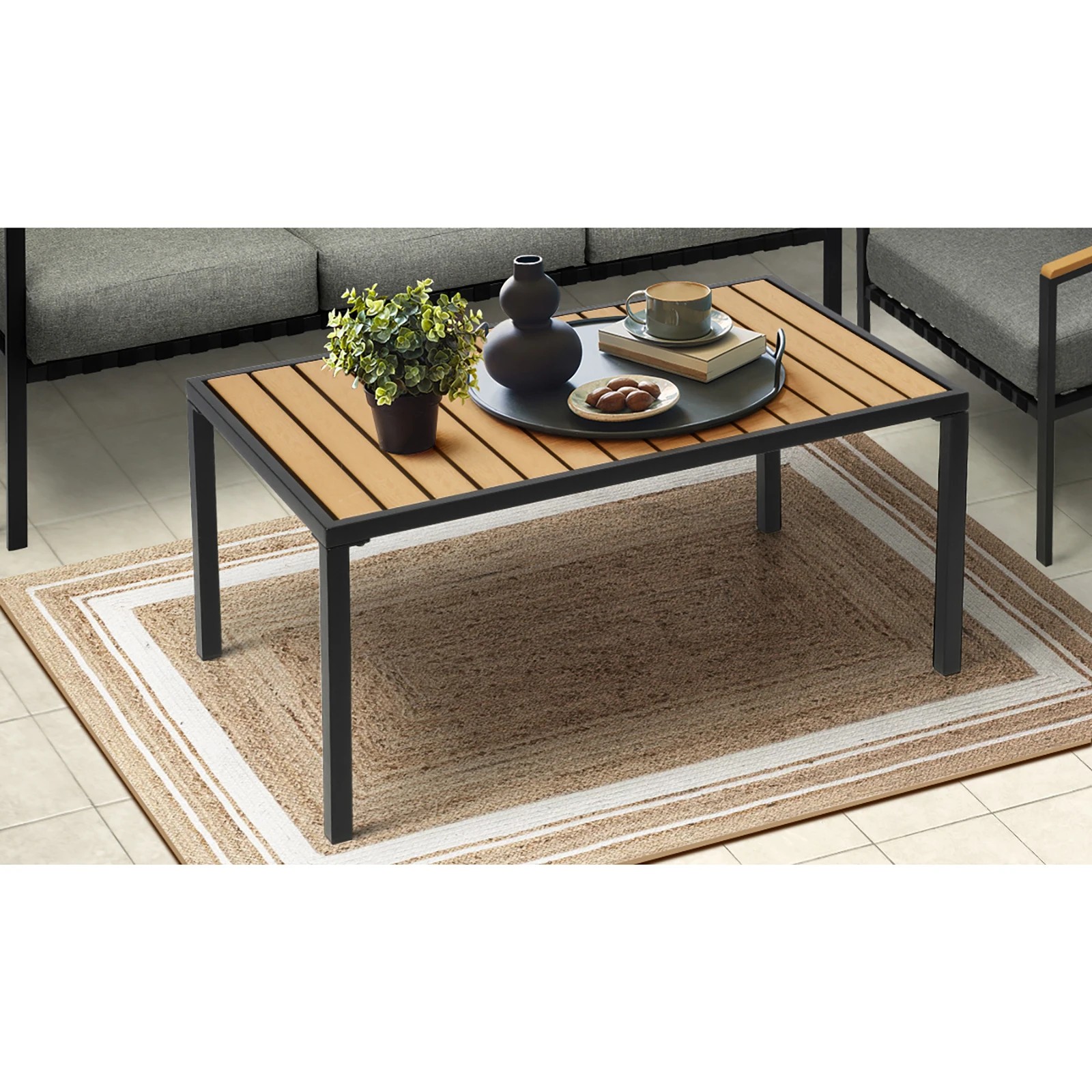 4 Livsip Outdoor Lounge Sofa Set Patio Furniture Dining Table Chairs
 - Black
 - Black, 4 of 9