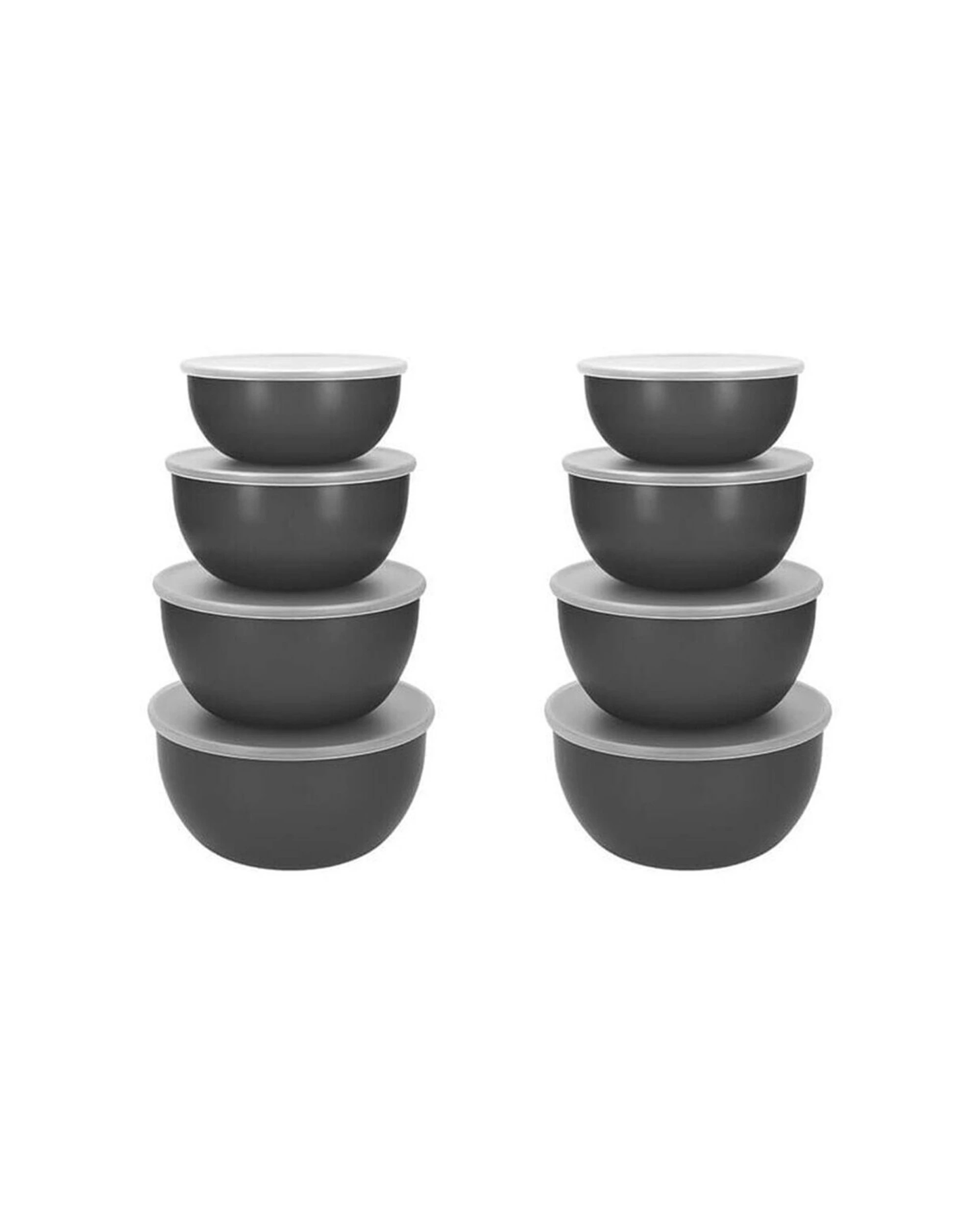 1 KitchenAid 8pc Meal Prep Storage Bowls With Lids Nesting Dishwasher Safe - Charcoal, 1 of 6