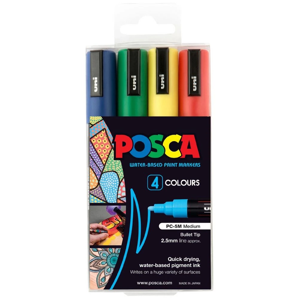 1 POSCA PC 5M Paint Markers Assorted 4 Pack, 1 of 10