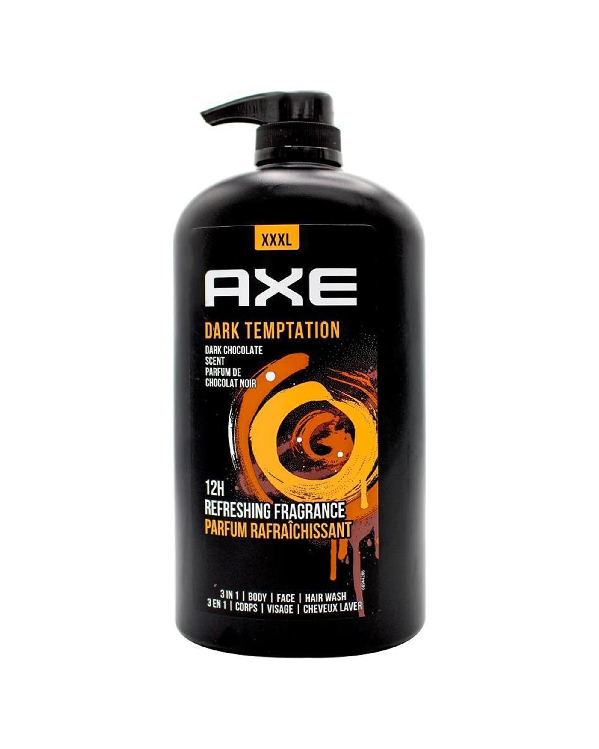 2 Axe Dark Temptation 6PK 3-in-1 Body Face Hair Wash 1L Dark Chocolate Scent - Black, 2 of 4