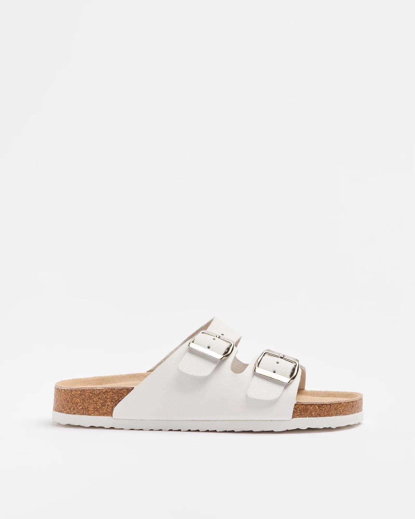 1 Target Womens Genuine Leather Moulded Cork Sandal WHITE, 1 of 3