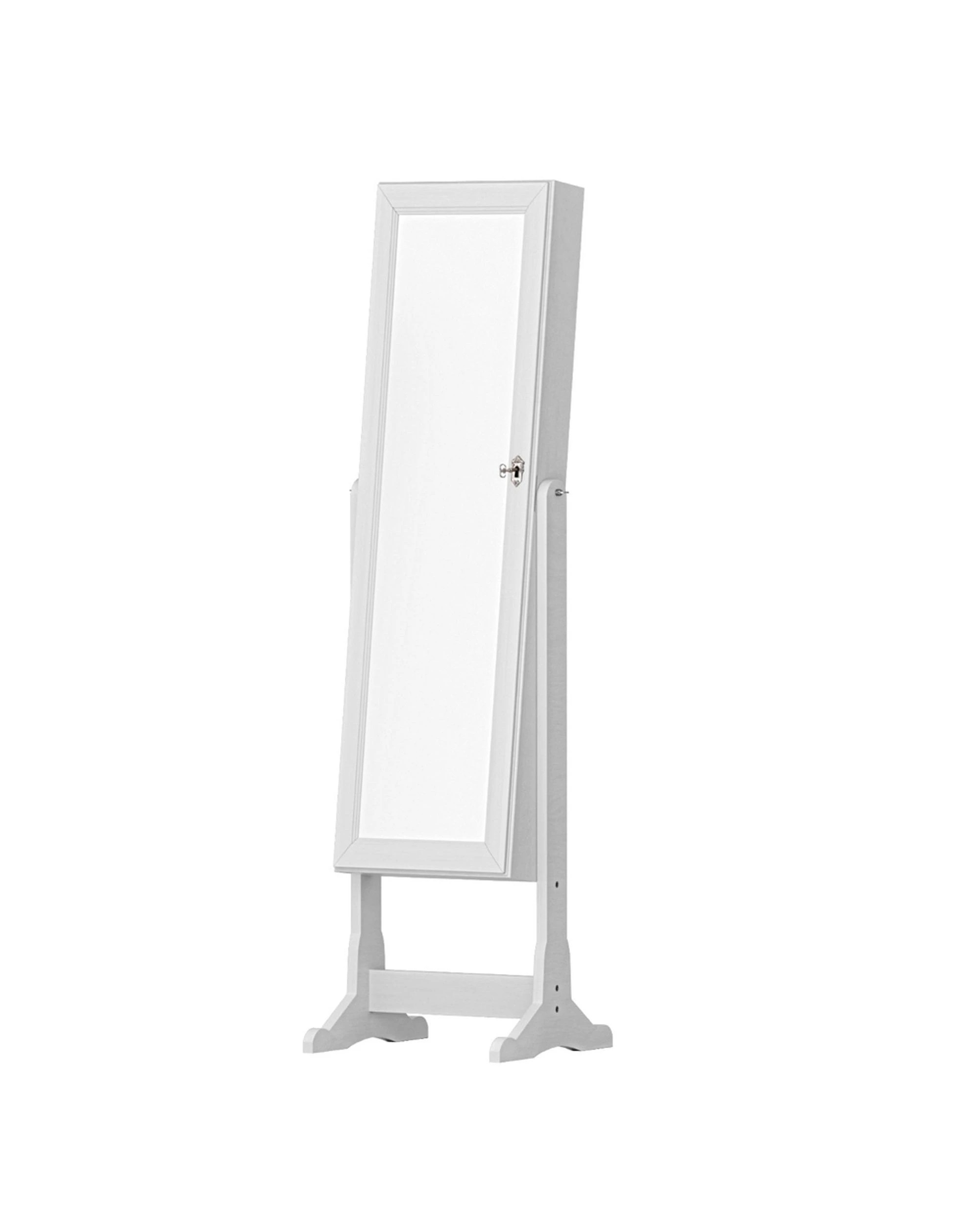 1 Artiss Jewellery Cabinet Mirror Free Standing - White, 1 of 8