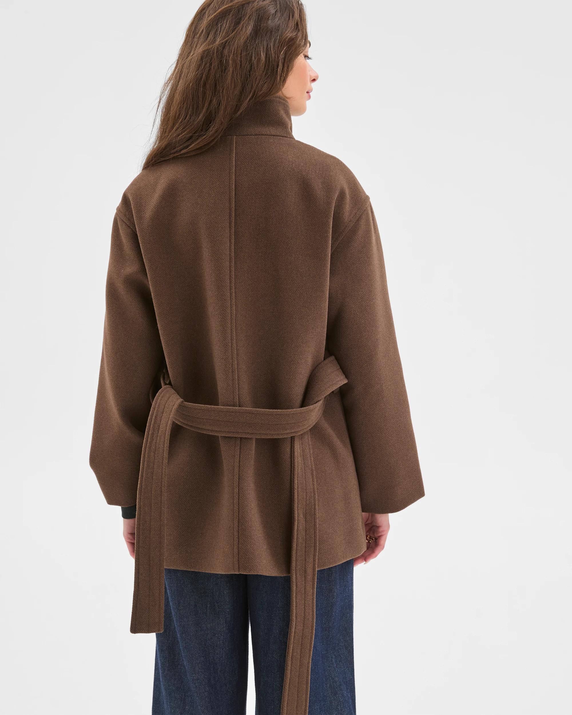 8 Target Petites Petites Tie Waist Twill Jacket COFFEE BEAN, 8 of 8