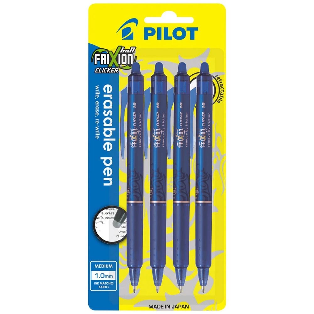 1 PILOT FriXion Clicker Erasable Gel Pen 1mm Blue 4 Pack, 1 of 6