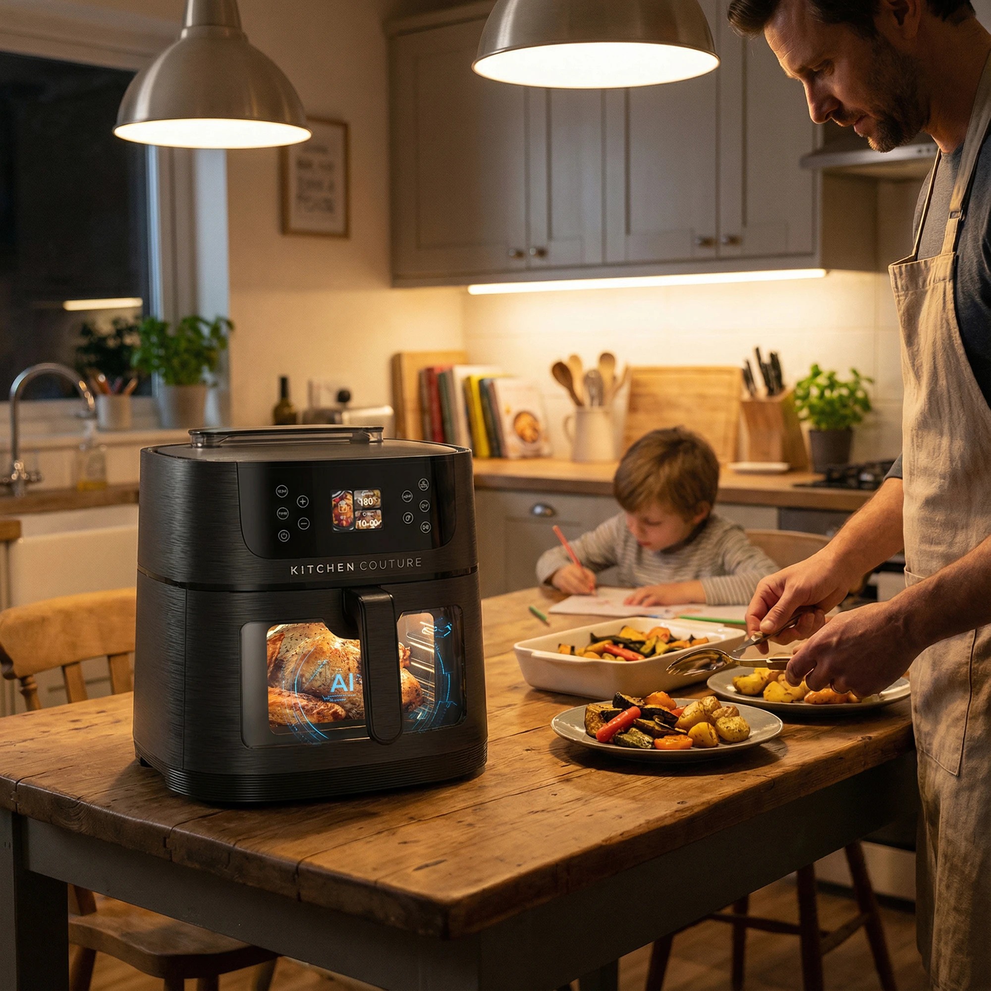 2 Kitchen Couture 8L Ai Smart Sense Ceramic Auto Cooking Air Fryer - Black, 2 of 7