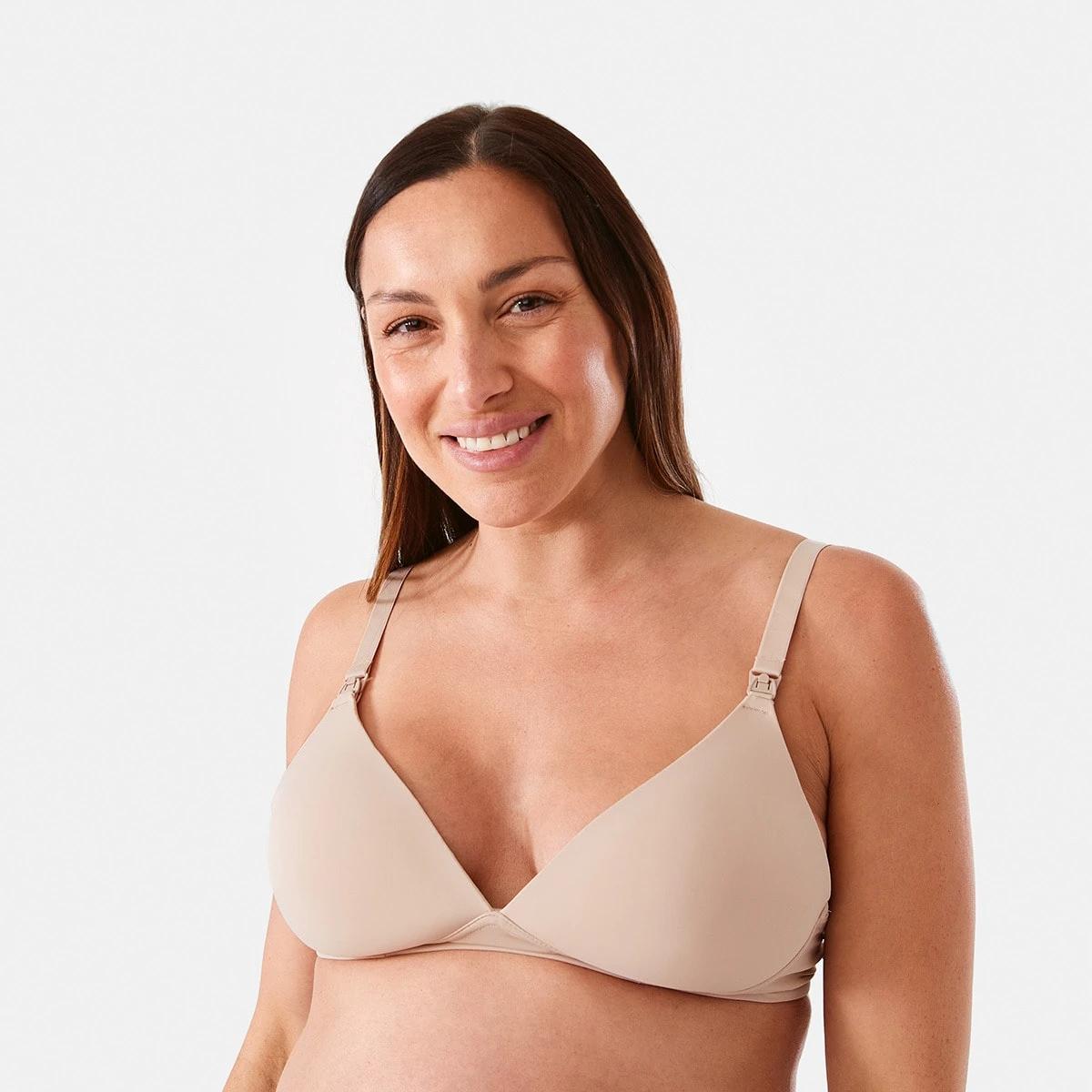 4 2 Pack Maternity Wirefree T-shirt Bra BLACK, SOFT SAND BEIGE, 4 of 8