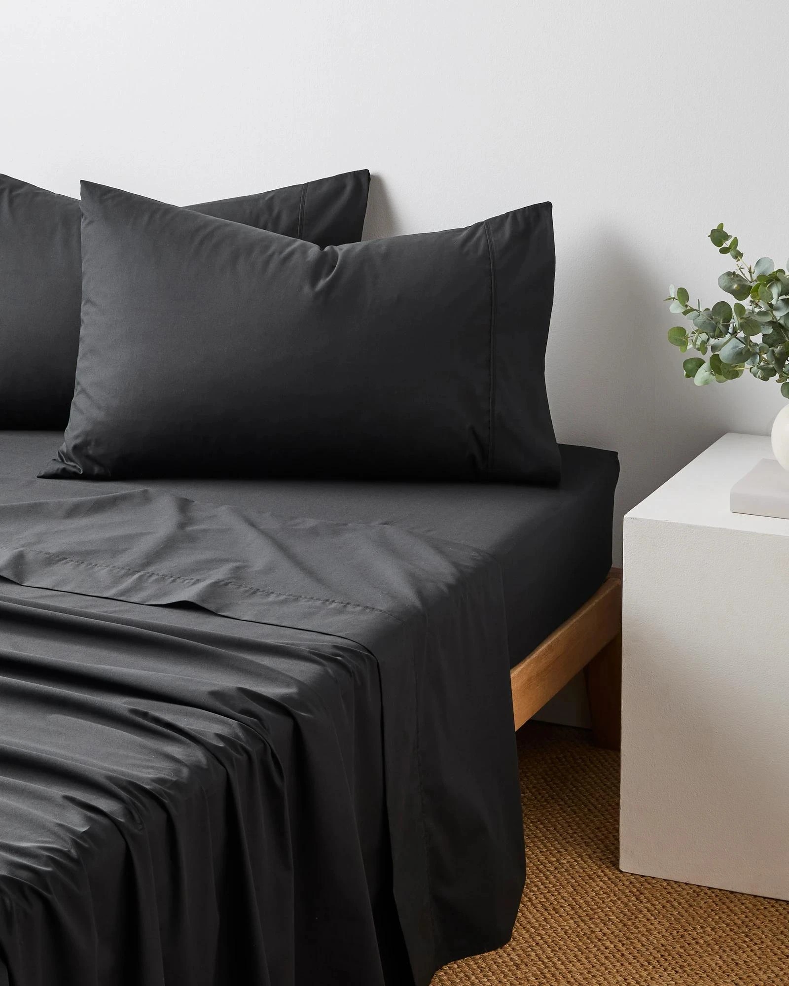 1 Target Australian Cotton 250 Thread Count Sheet Set - Double Bed - Black, 1 of 2