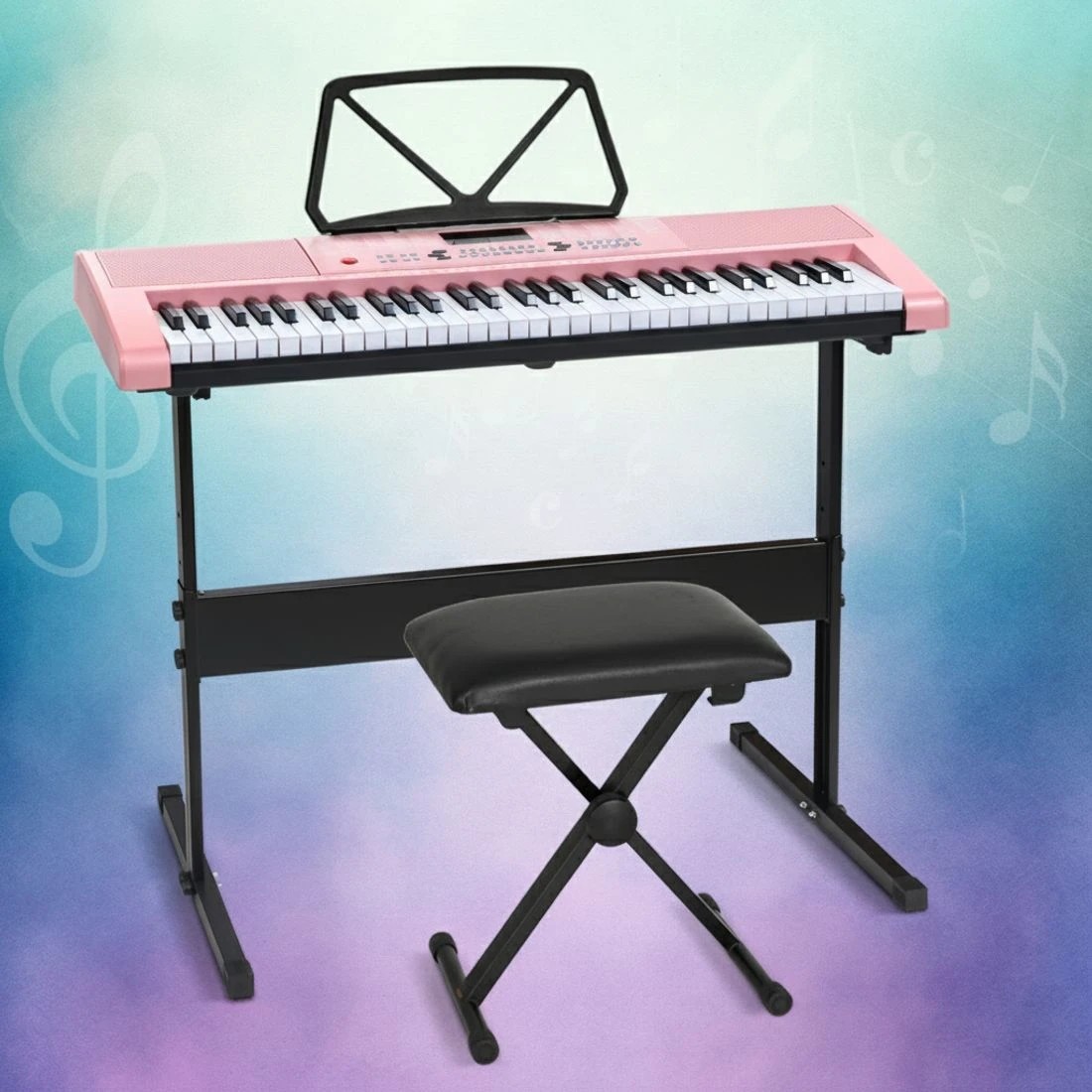 5 Alpha 61 Keys Electronic Piano Keyboard Digital Electric w/ Stand Stool - Multi, 5 of 5