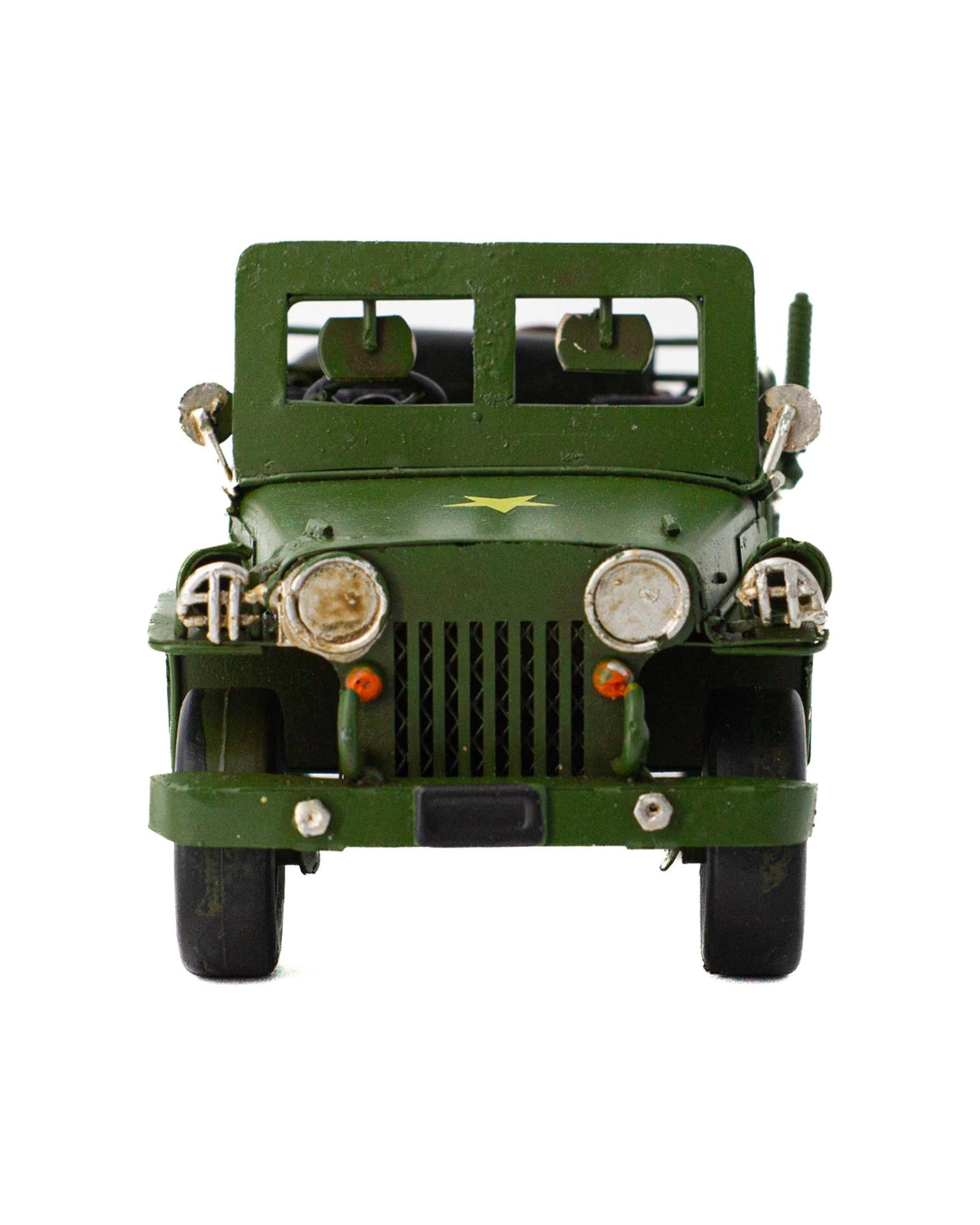 2 BOYLE Army Jeep Metal Display Ornament Home Decor 17cm Handmade - Green, 2 of 6