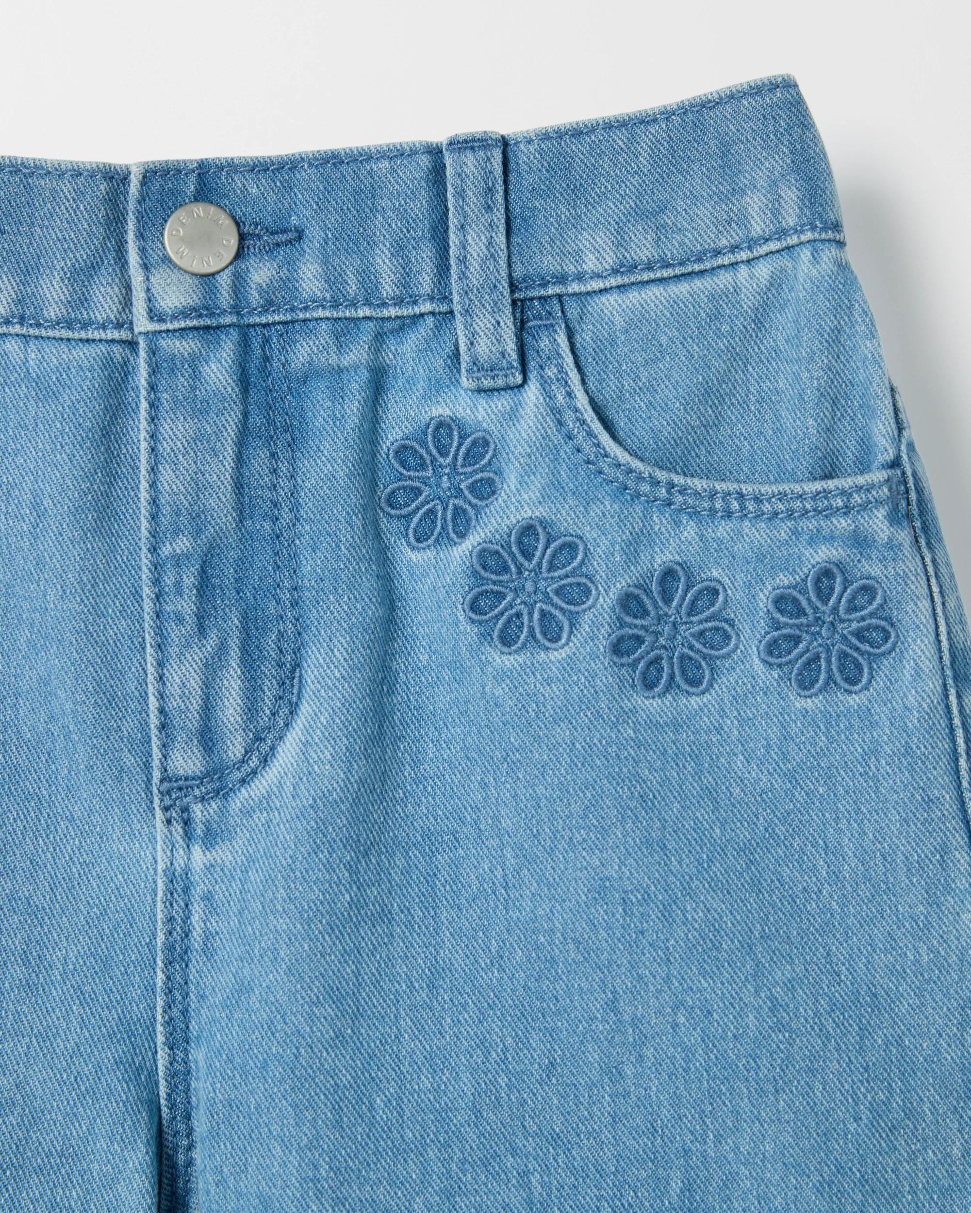 2 Target Kids Broderie Denim Shorts BLUE WASH, 2 of 2